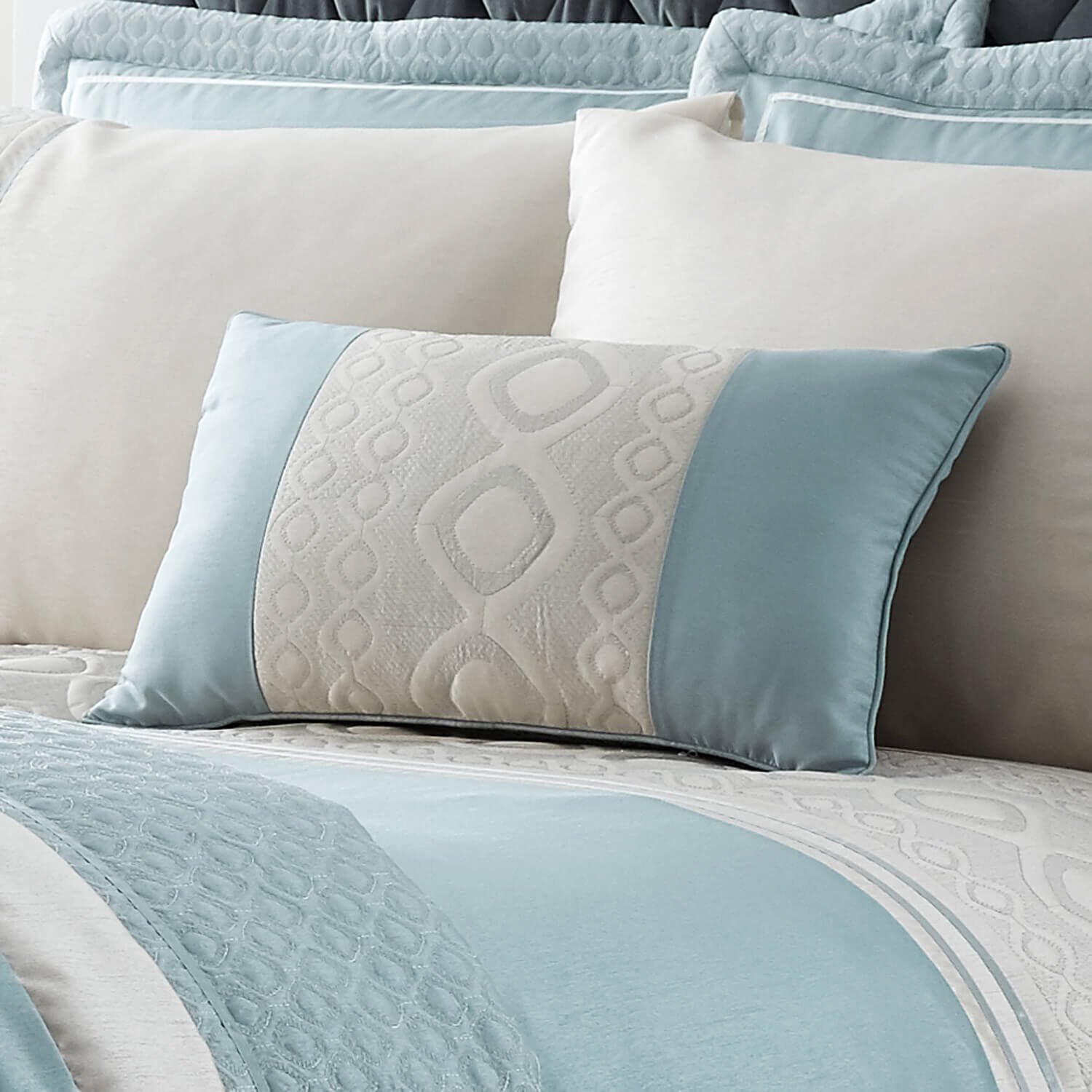 Luxury Geo Duck Egg Cushion 30x50cm