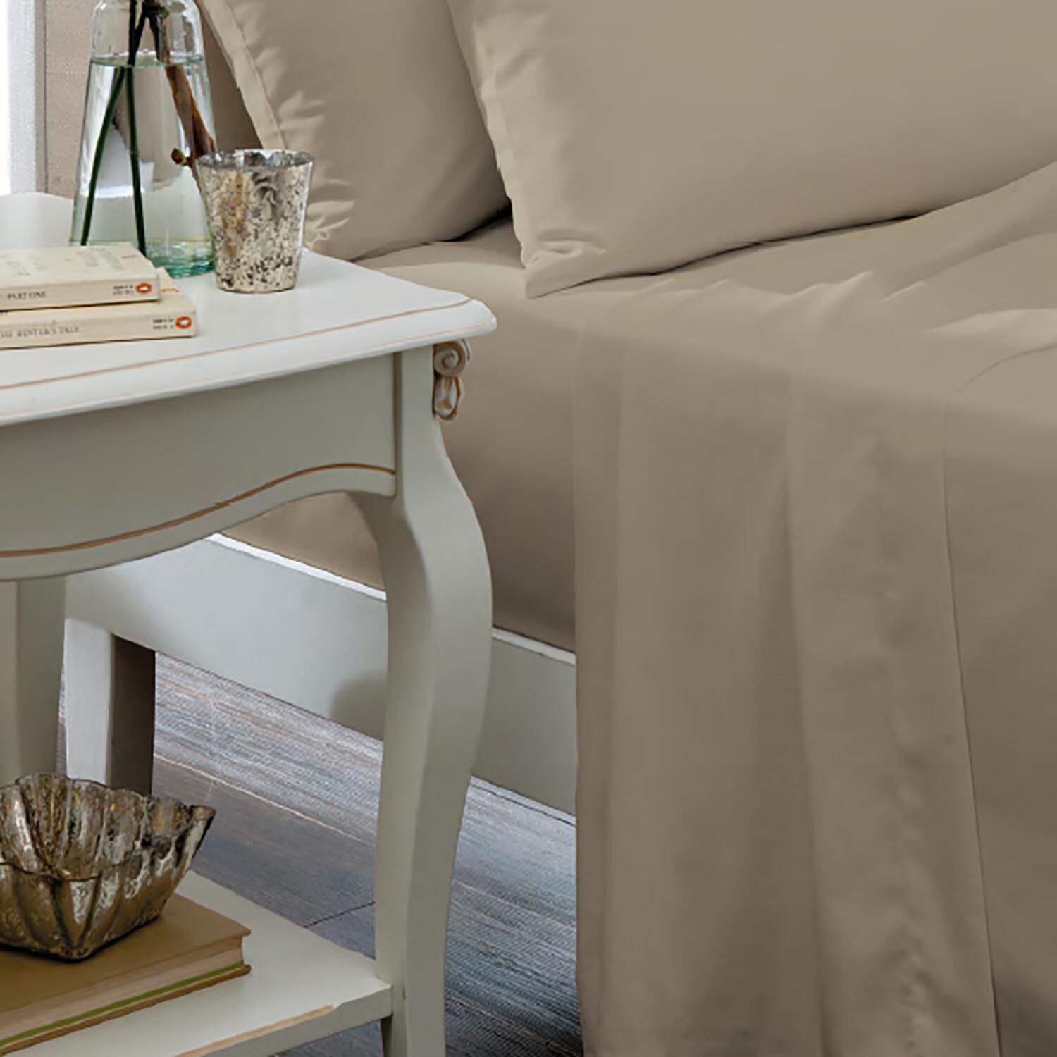 KING SIZE FLAT SHEET Luxury Percale Natural 3G