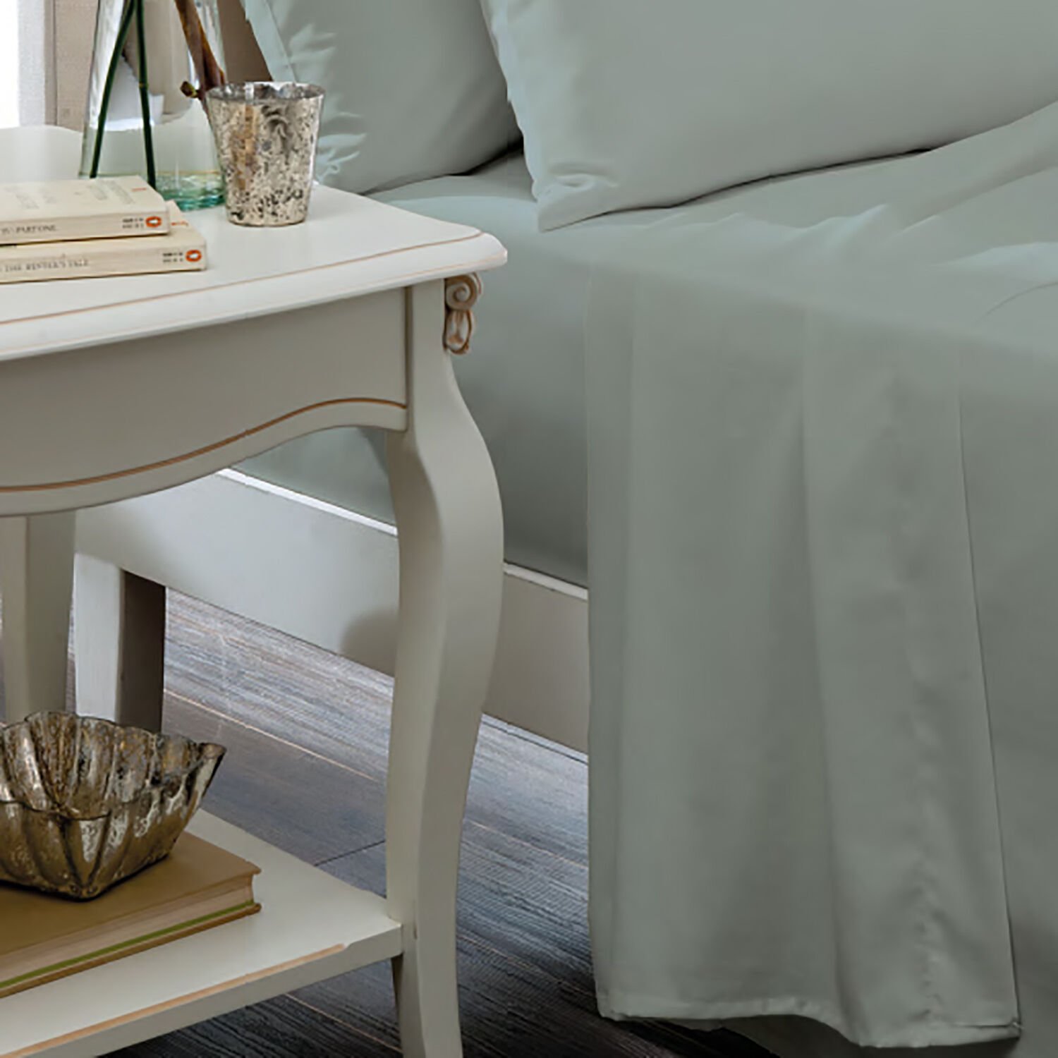 DOUBLE FLAT SHEET Luxury Percale Duck Egg 9F