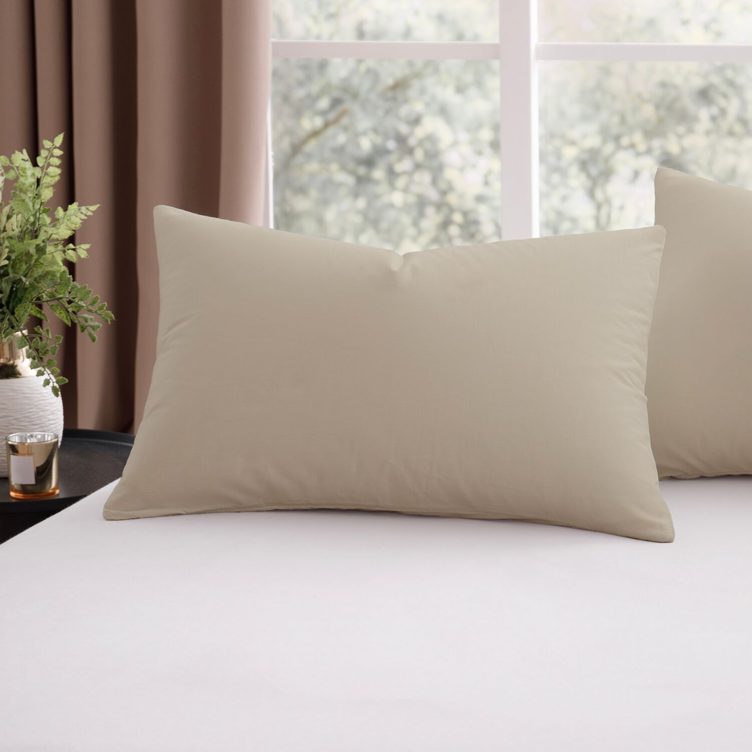Nicole Day Percale Housewife Pillowcase - Natural