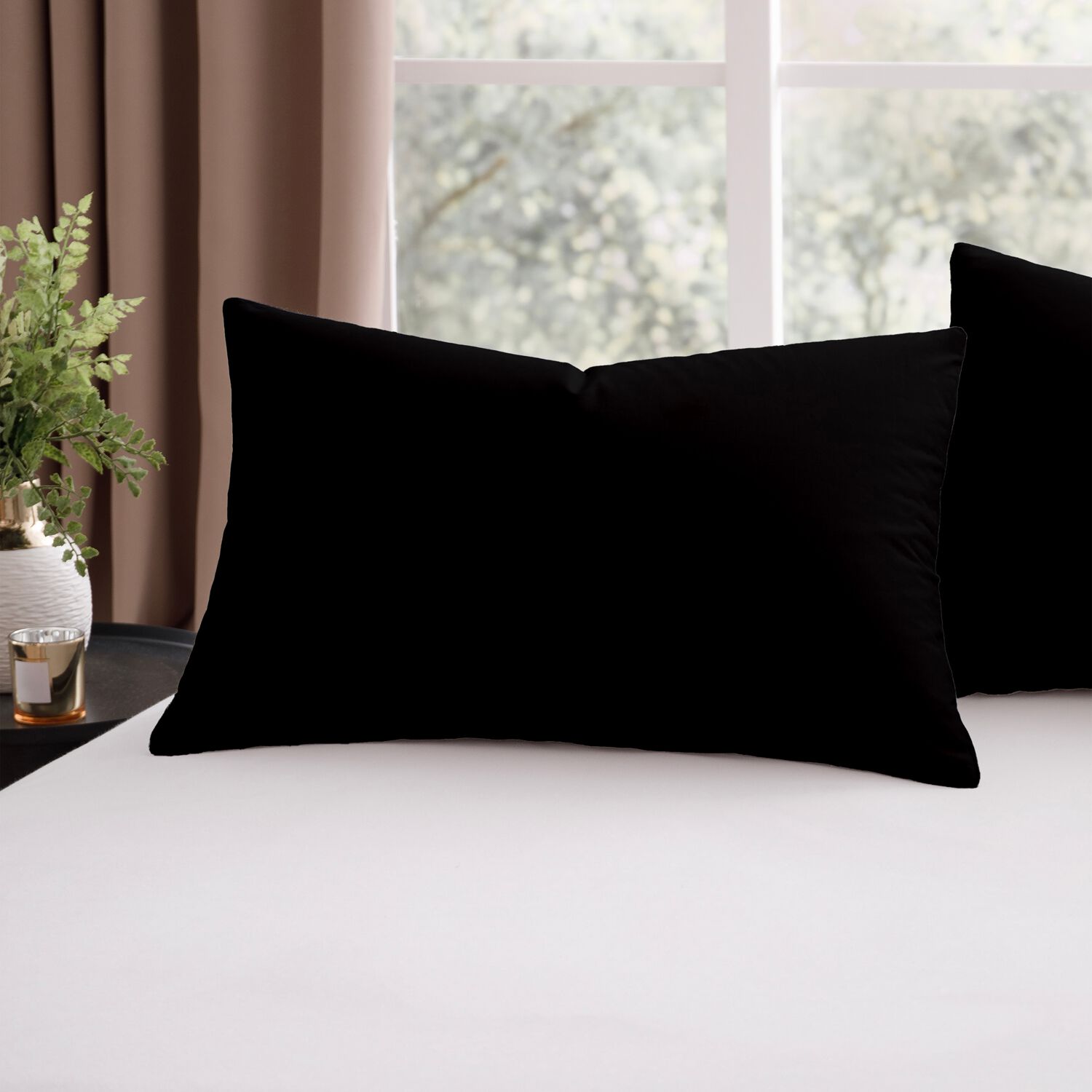 Nicole Day Percale Housewife Pillowcase - Black