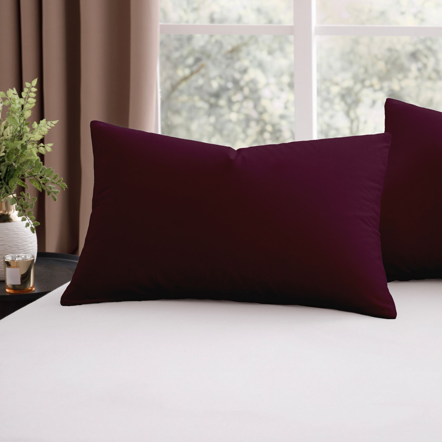 Nicole Day Percale Housewife Pillowcases - Plum