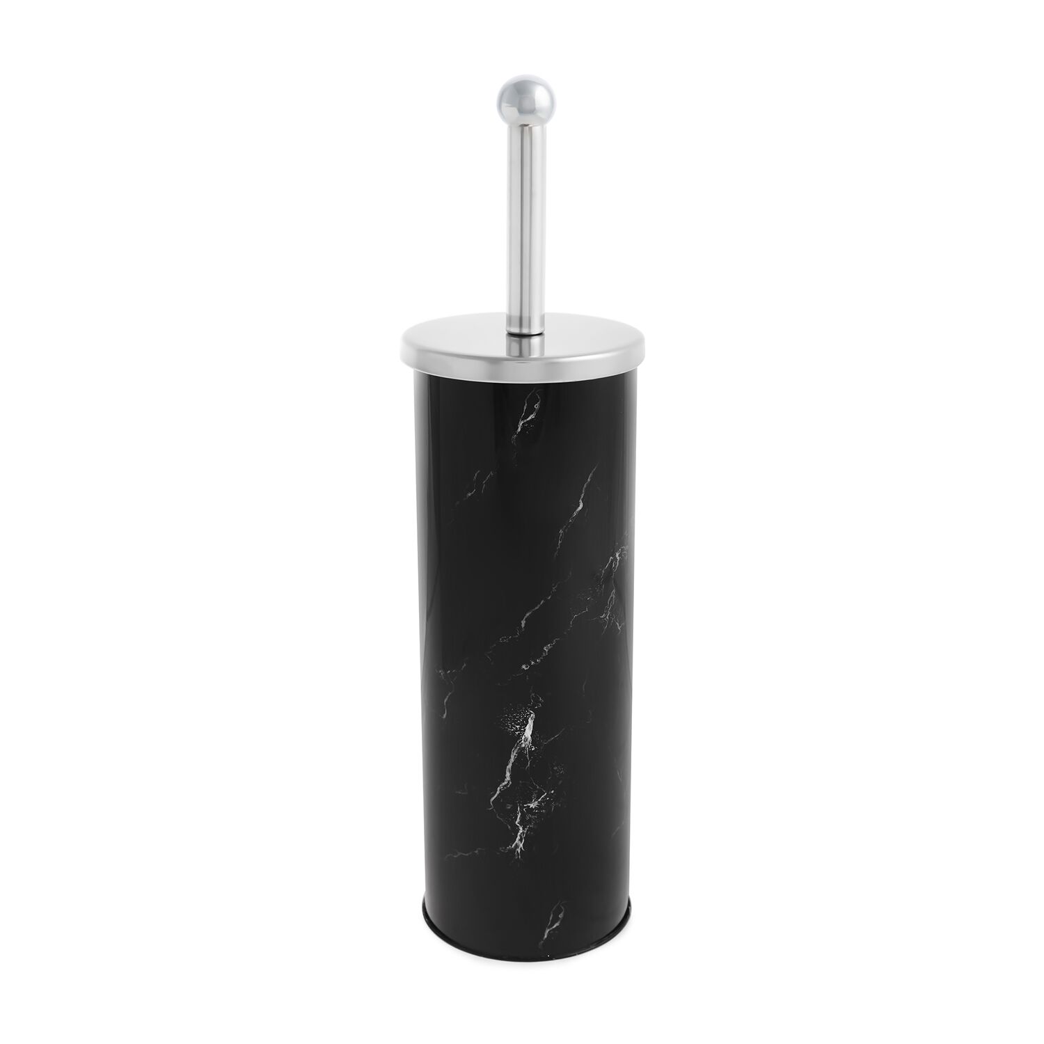 MARBLE EFFECT TOILET BRUSH HOLDER BLACK