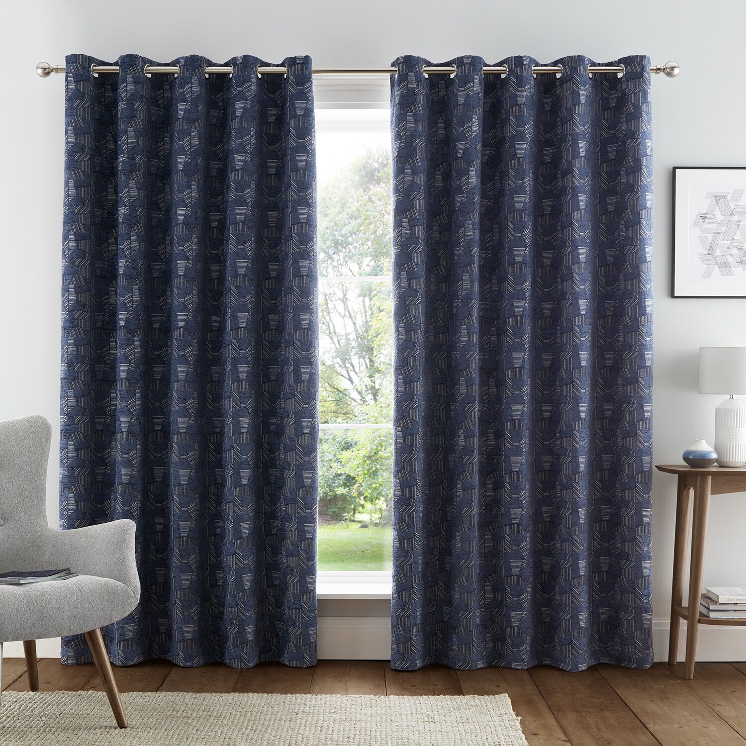 MARINA NAVY 66x54 Curtain