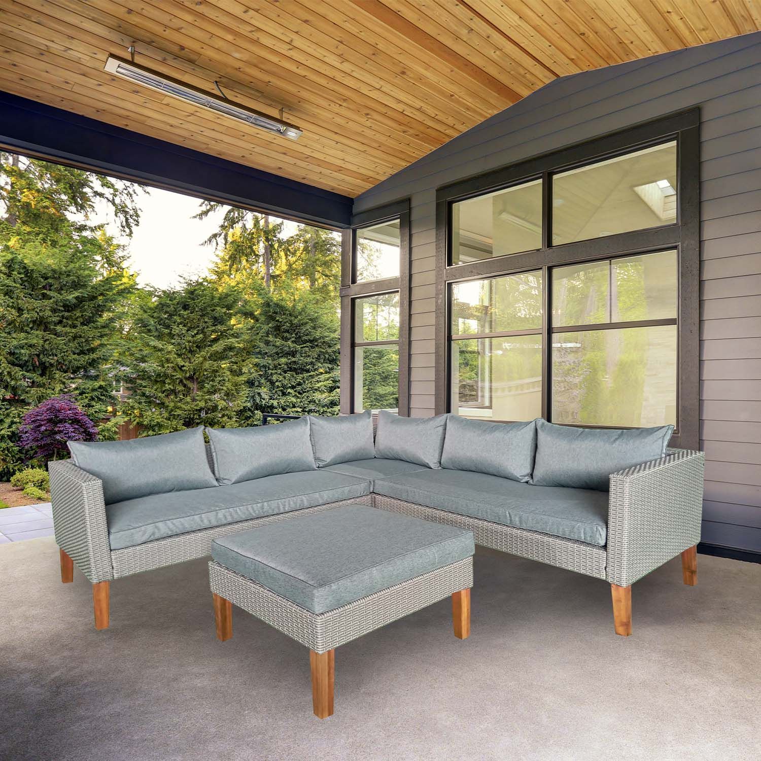 Marino Rattan Corner Sofa Garden Furniture Set