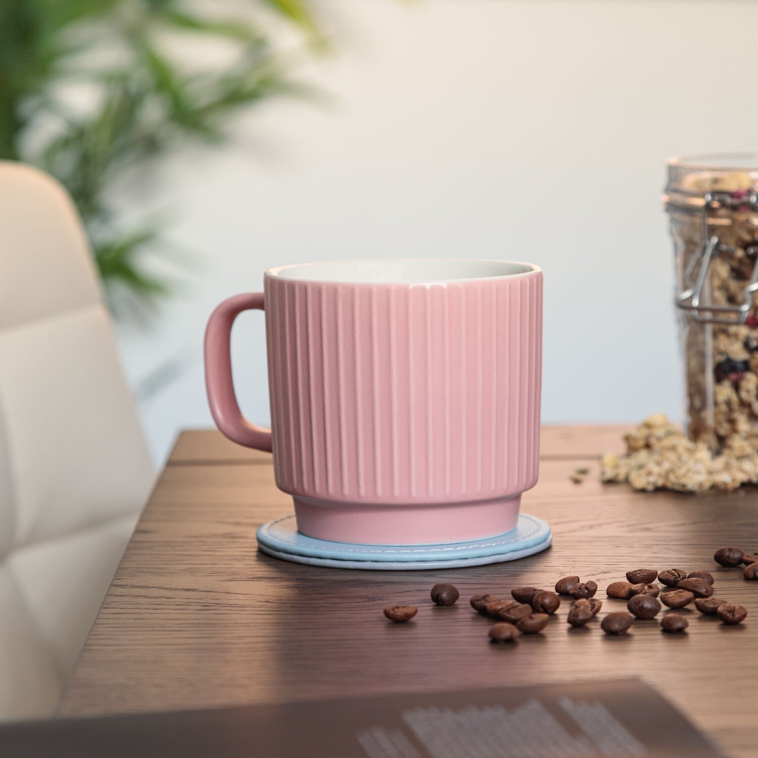 Mason Cash Embossed Line Coral Mug