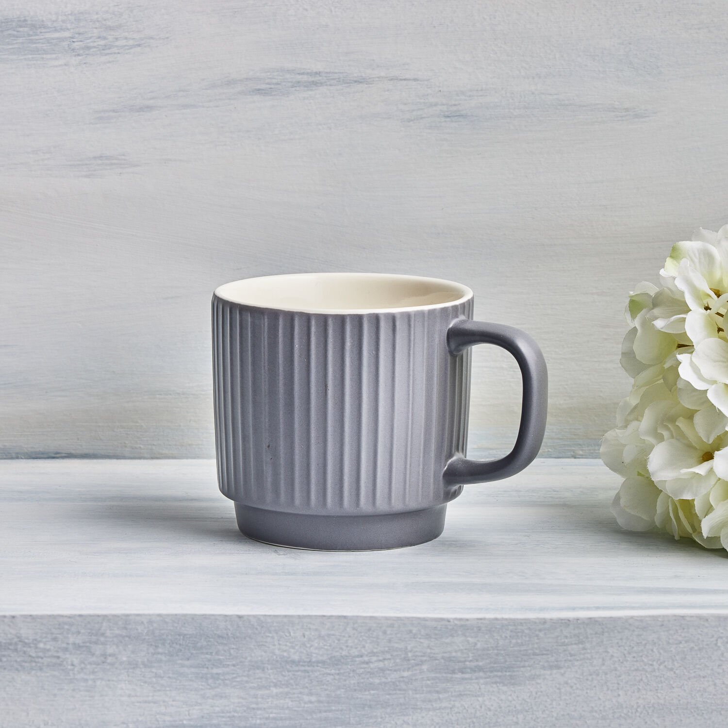 Mason Cash Embossed Line Grey Mug