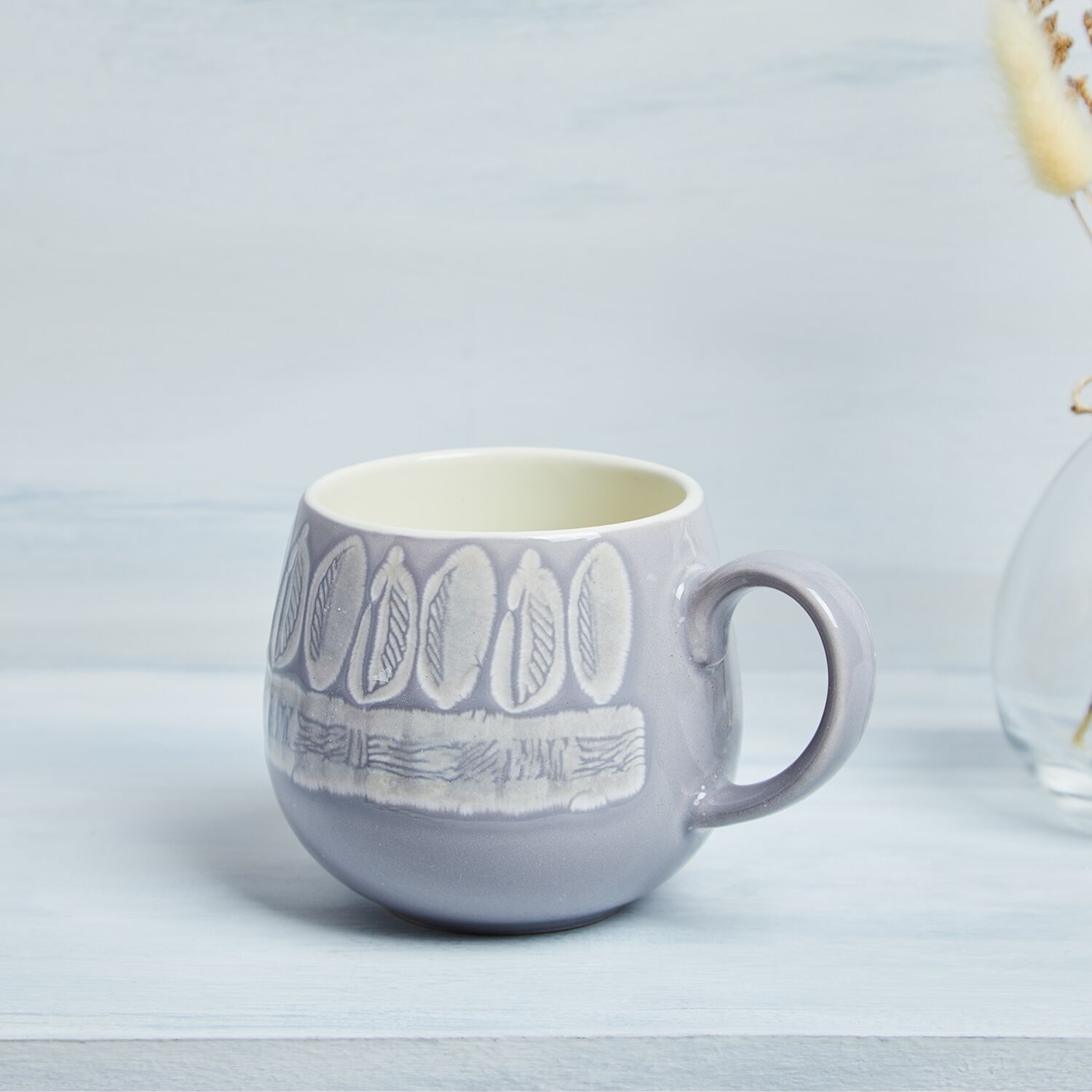 Mason Cash Impressions Grey Leaf Mug