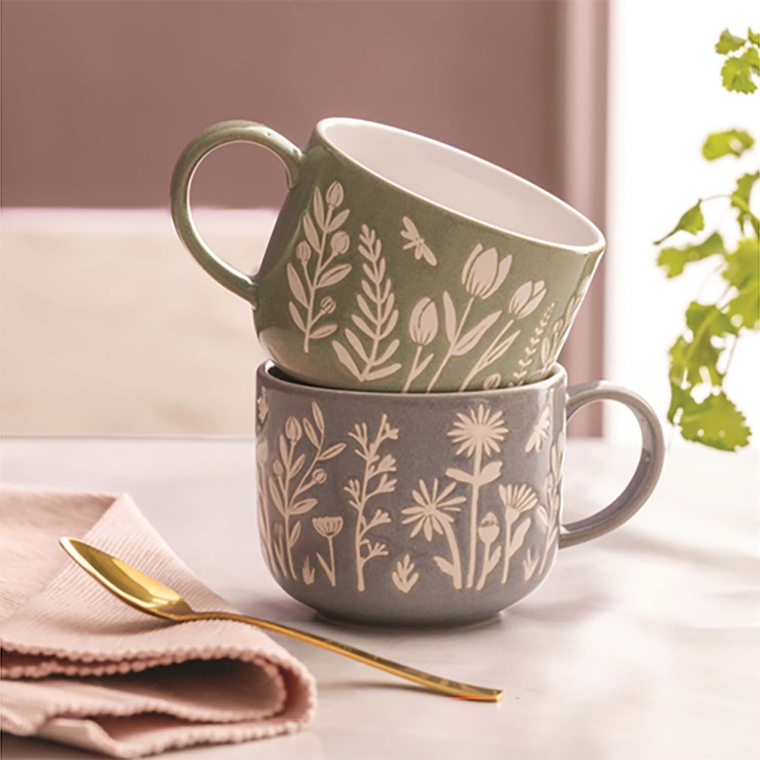 Mason Cash In The Meadow Green Tulip Mug 400ml
