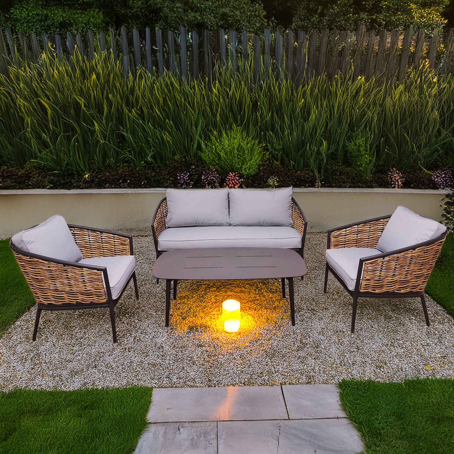 Matera 4 Piece Wicker Sofa Set