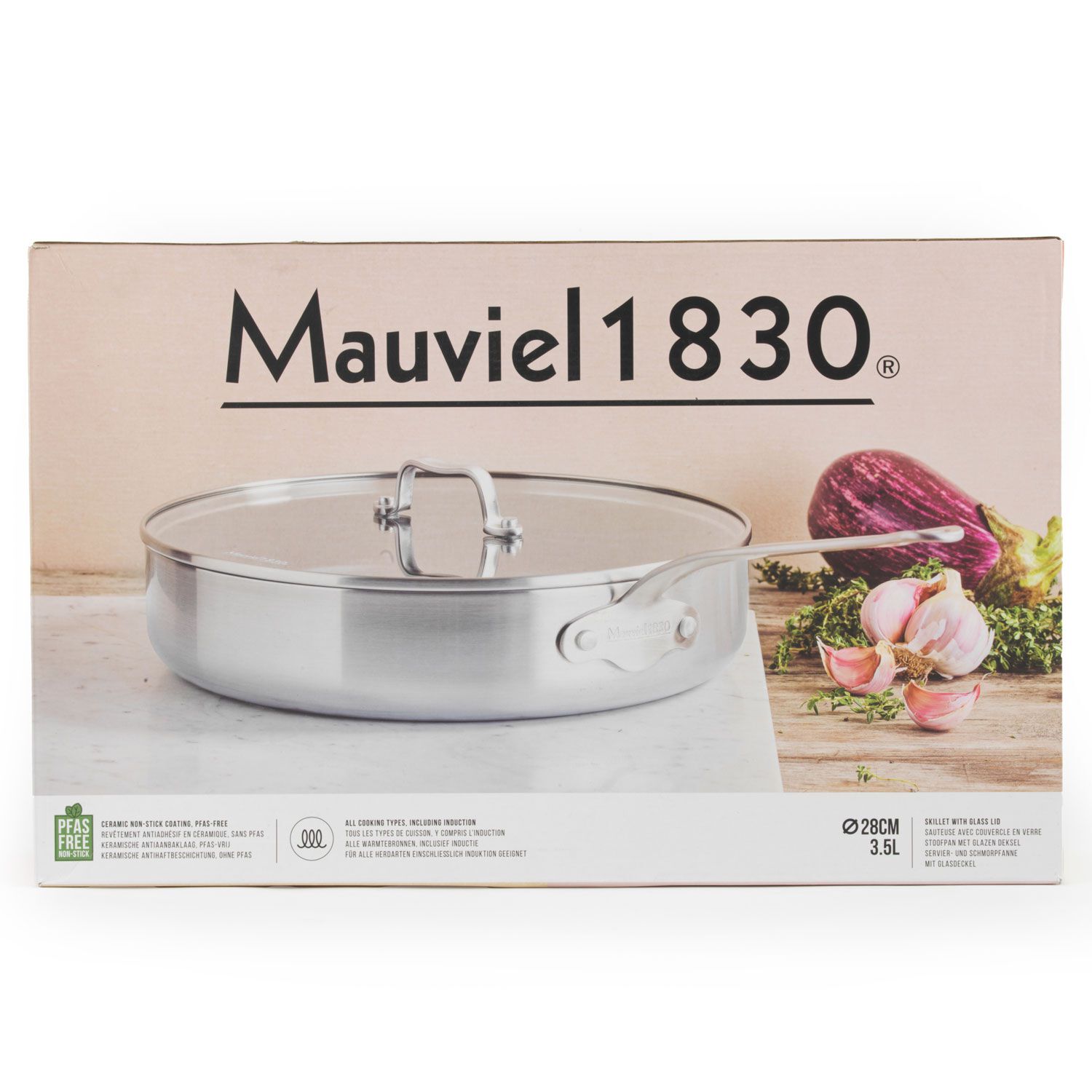 Mauviel Ceramic Non-Stick 28cm Saute Pan with Lid