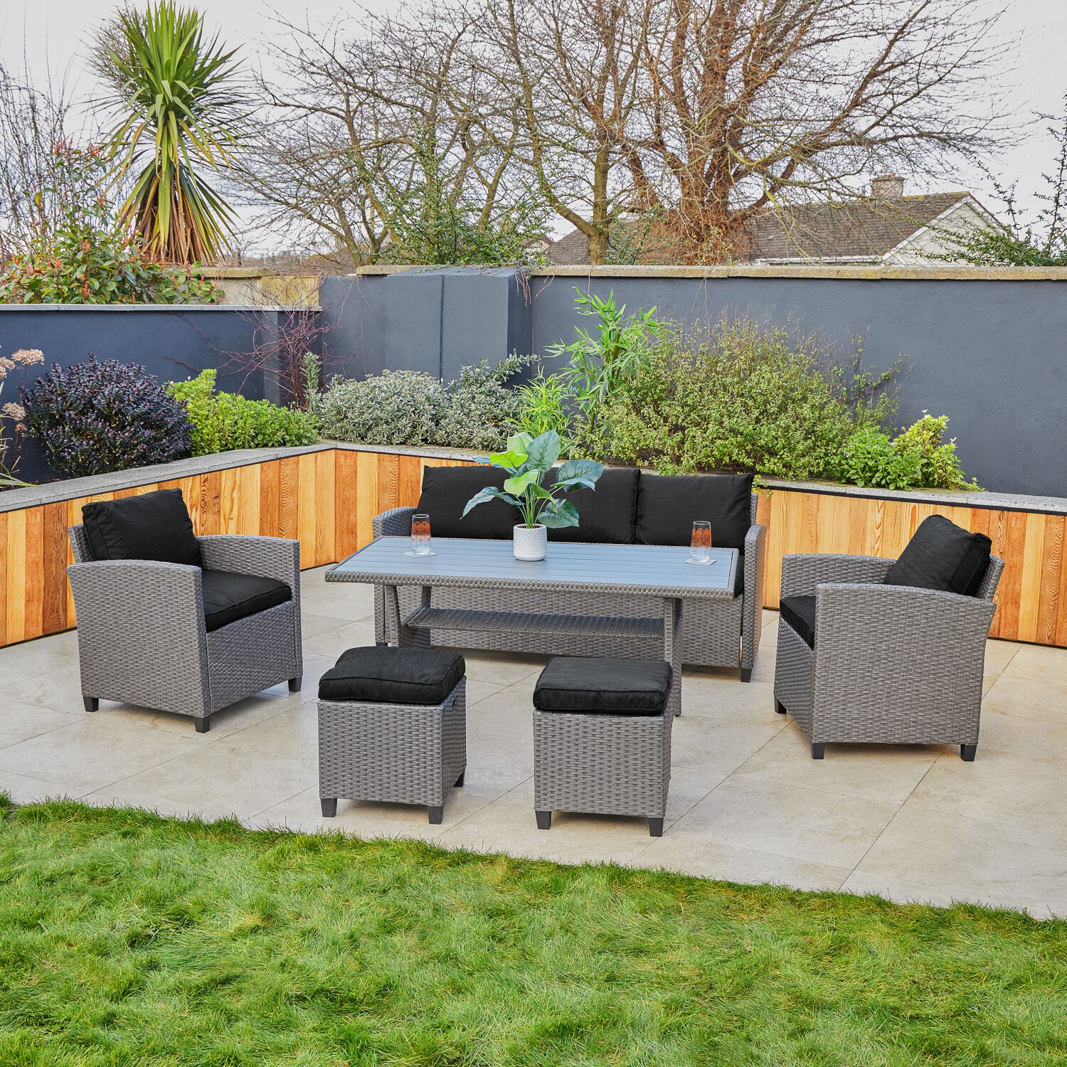 Mazara 6 Piece Rattan Sofa Garden Furniture Set