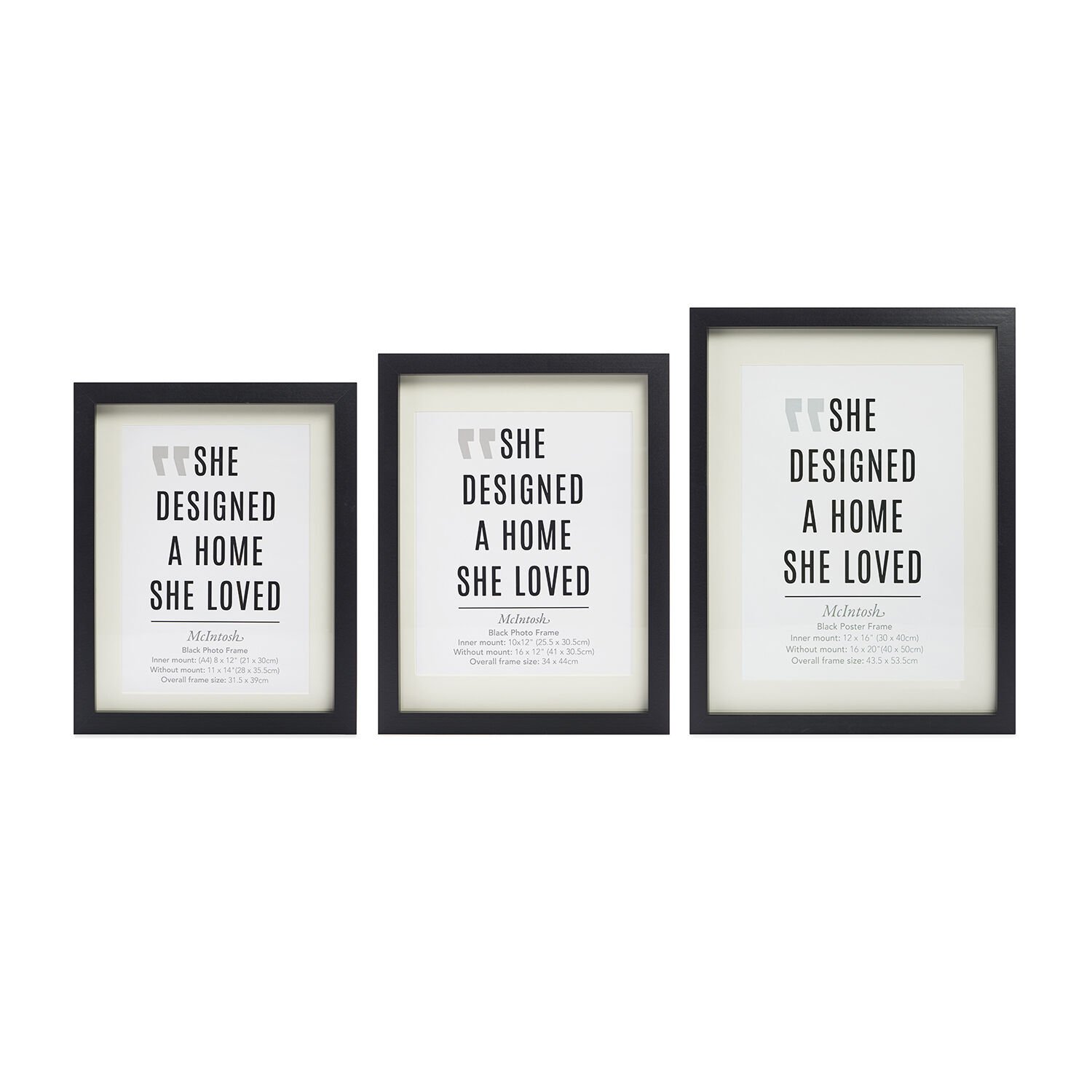 10X12 MCINTOSH Black Photo Frame 12X16 W/OUT MOUNT