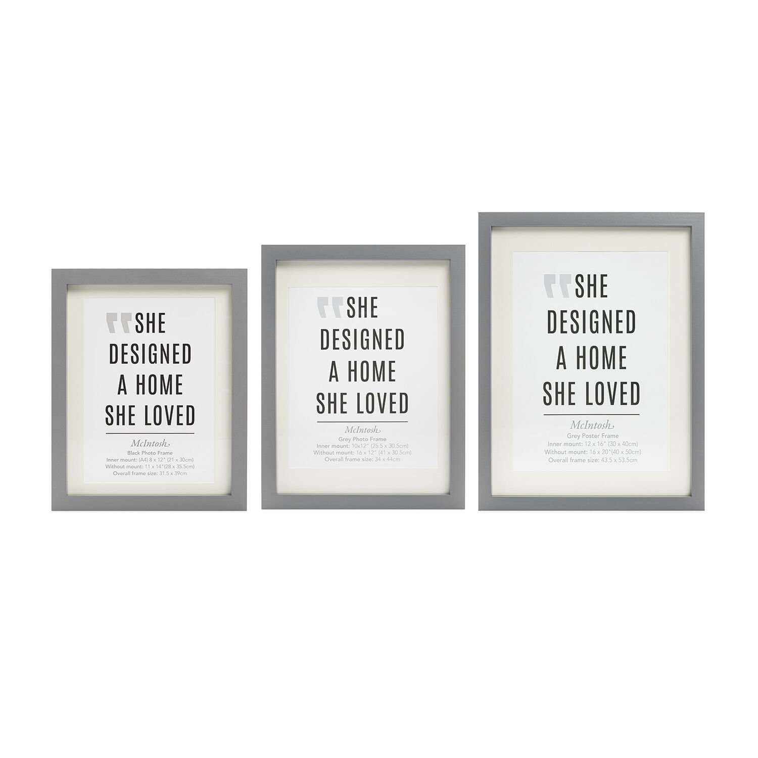 10X12 MCINTOSH GREY Photo Frame 12X16 W/OUT MOUNT