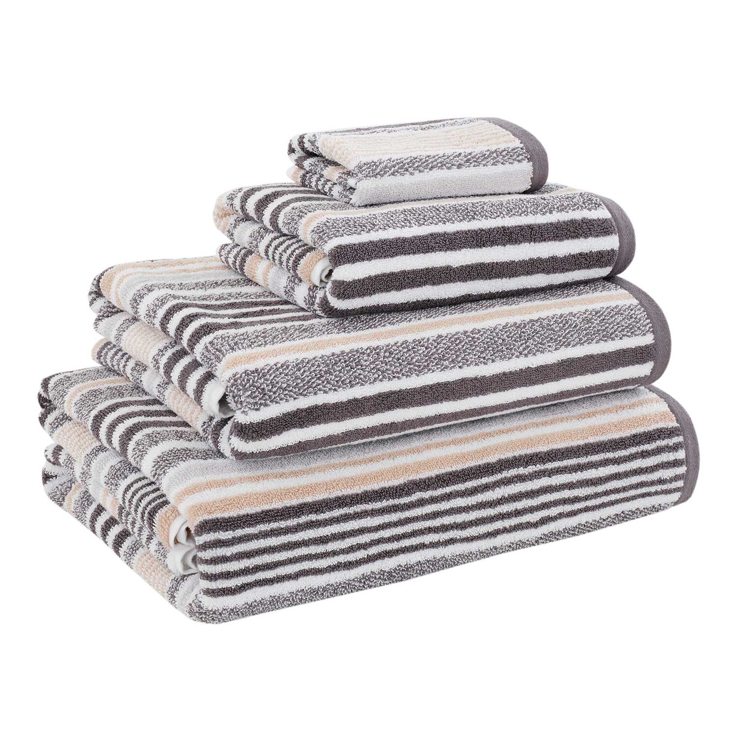 550GSM MCMARTIN STRIPE GREY/NAT Hand Towel