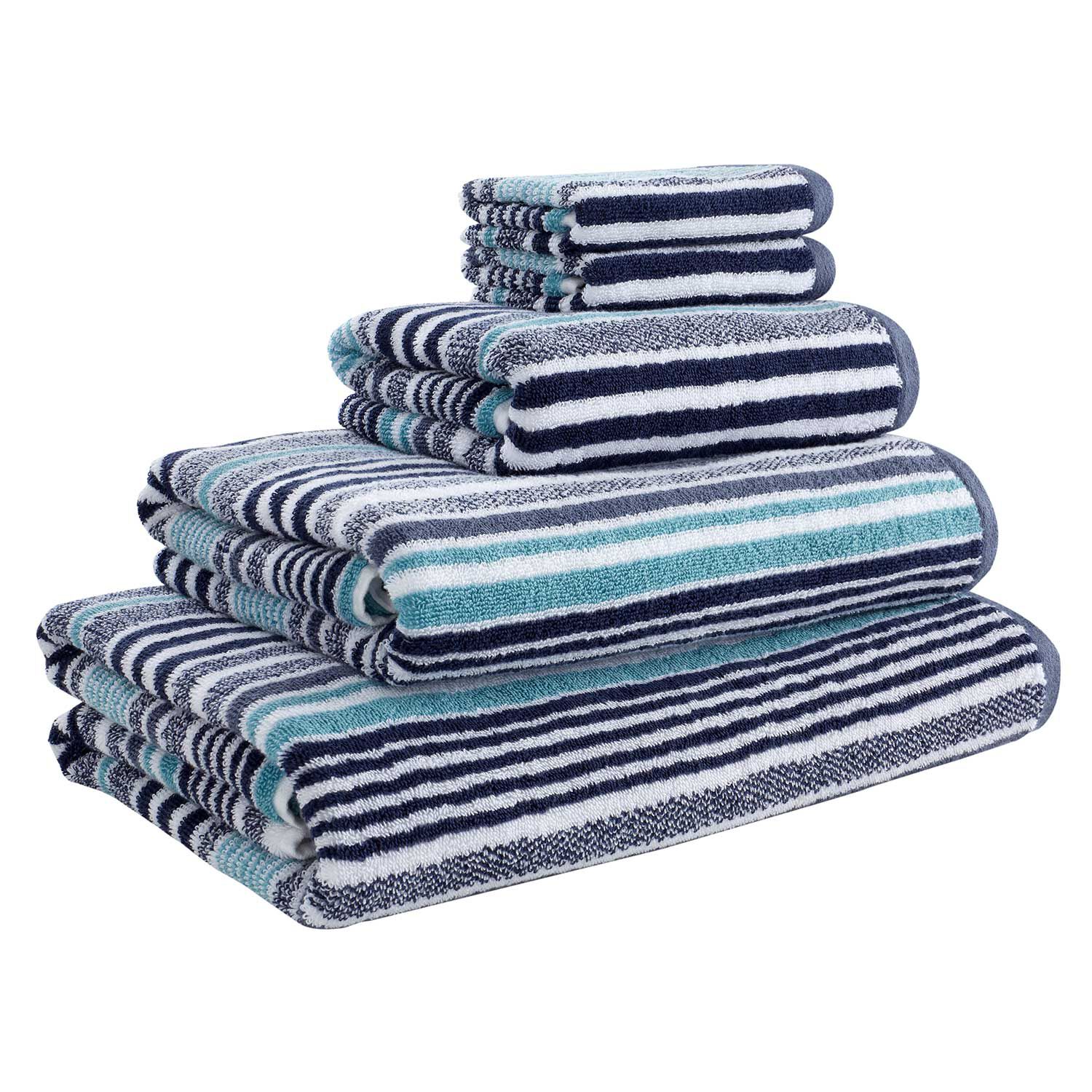550GSM MCMARTIN STRIPE AQUAMARINE Bath Towel