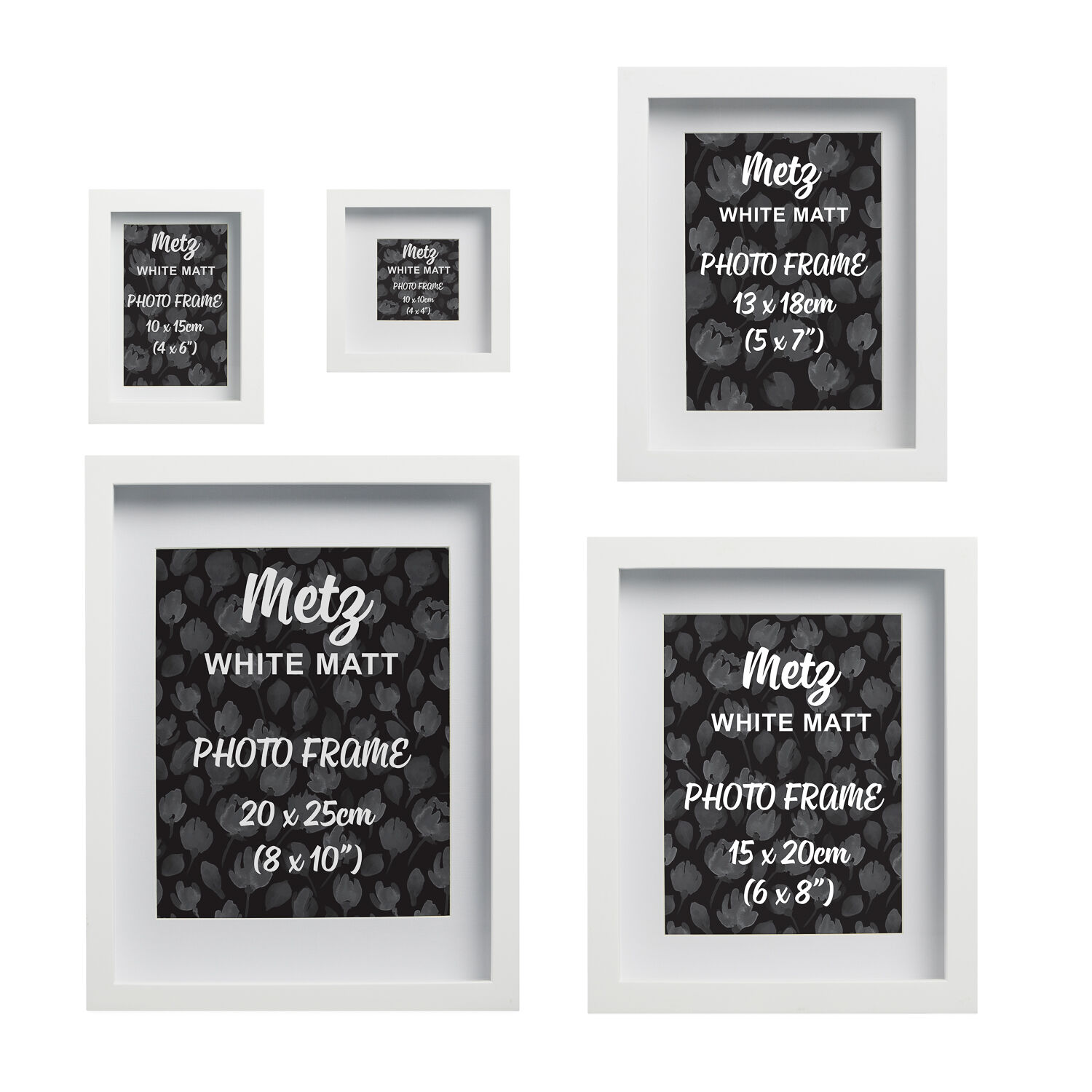 8x10 METZ WHITE Matt Frame