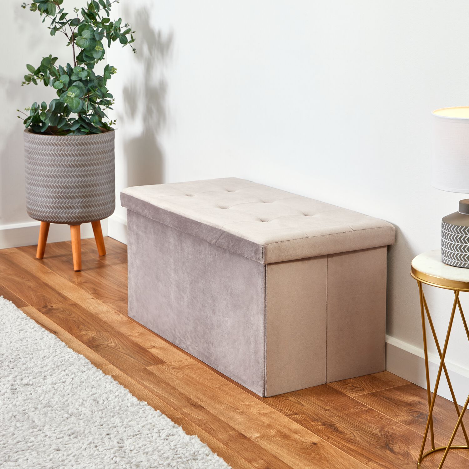 Mink Storage Bench Ottoman