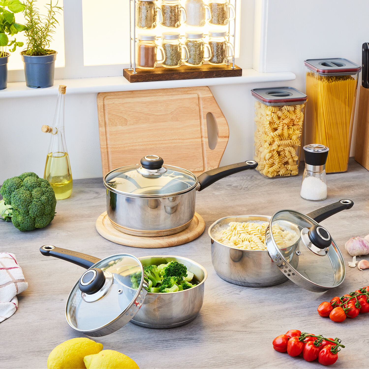 Morphy Richards Draining 3 Piece Cookware Set