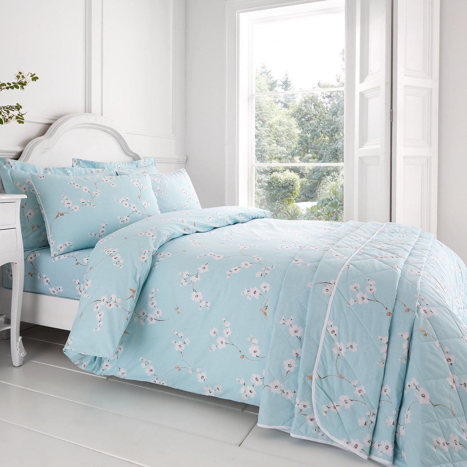 SUPER KING DUVET COVER Blossom Duck Egg