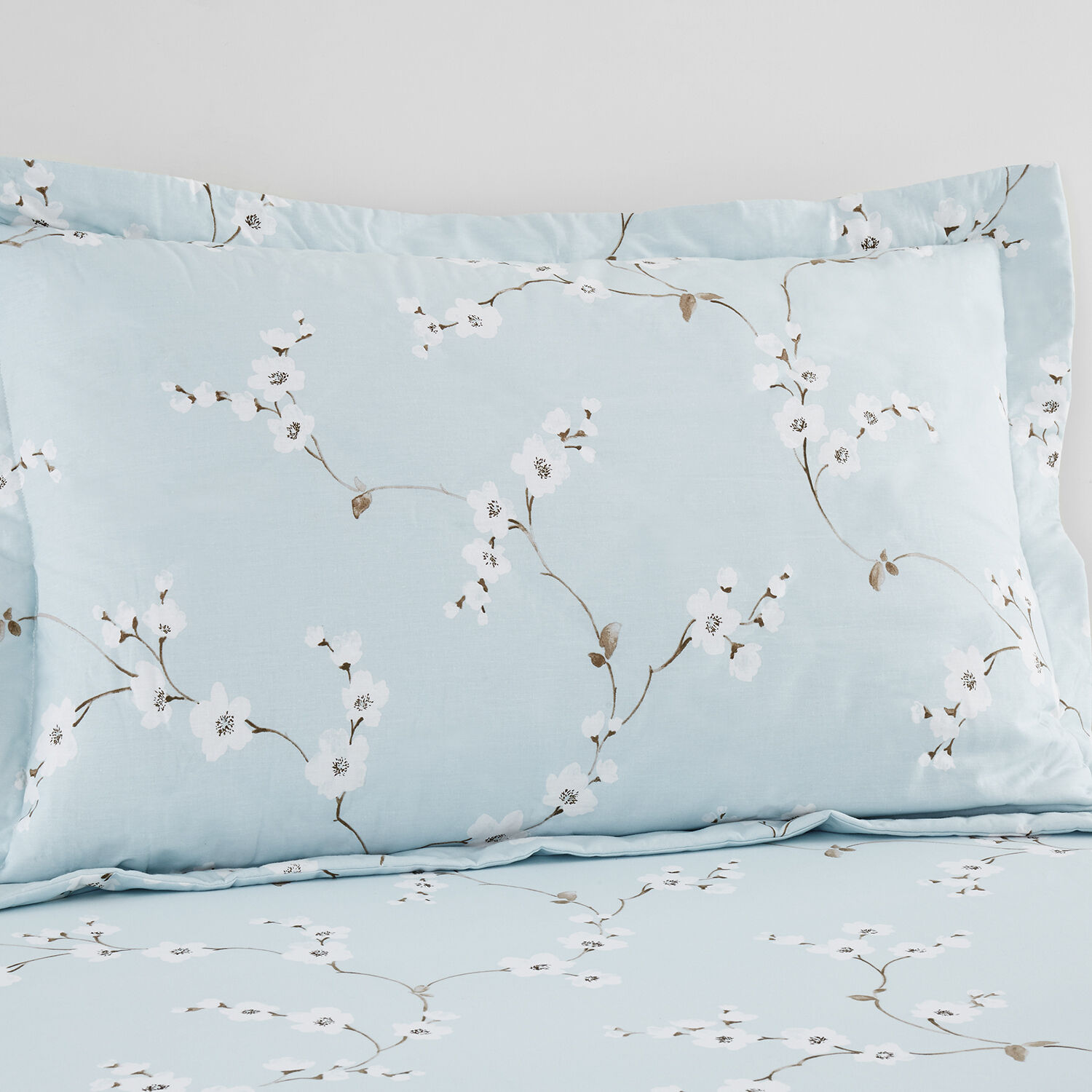 Nicole Day Blossom Pillowcase Pair - Duck Egg