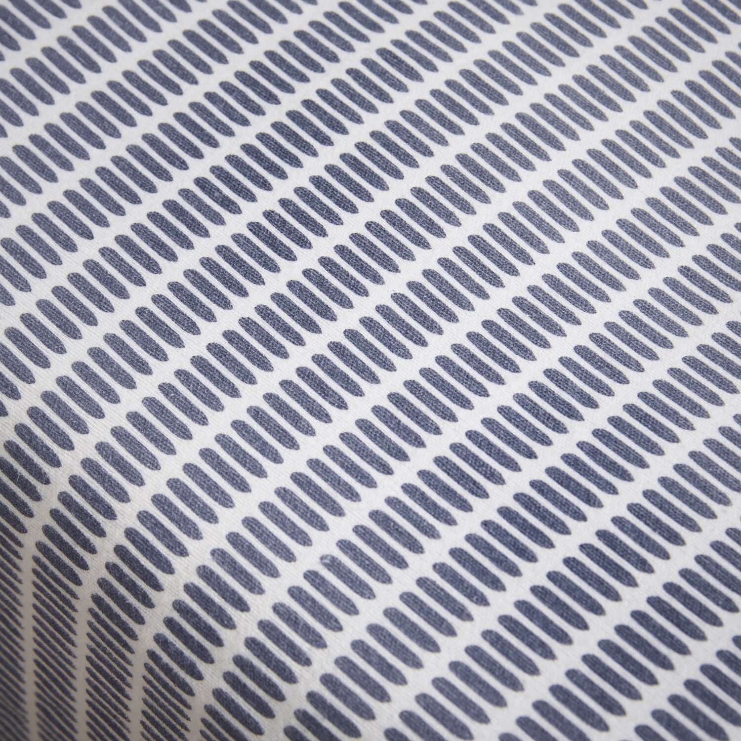 BRUSHED COTTON SPLICED GEO BLUE Single Fitted Sheet