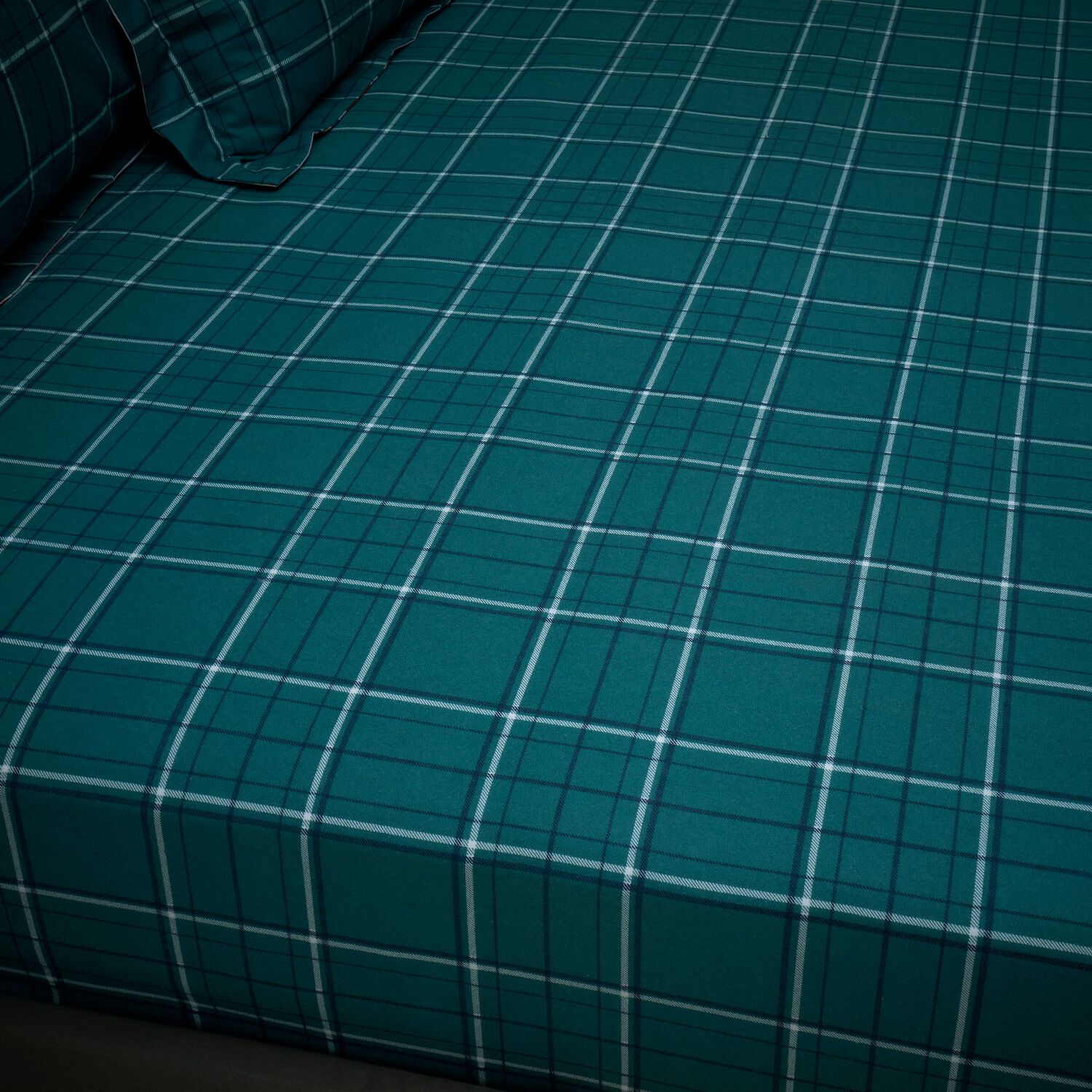 BRUSHED COTTON BREEN CHECK Single Fitted Sheet
