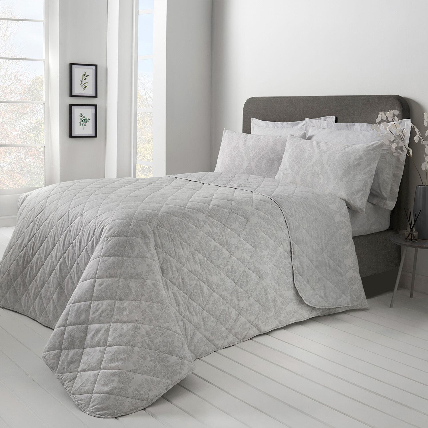 Nicole Day Dionne Bedspread 200cm x 220cm - Grey