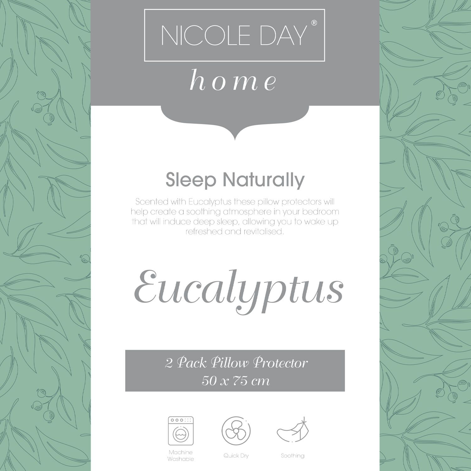 Nicole Day Eucalyptus Pillow Protector - 2 Pack