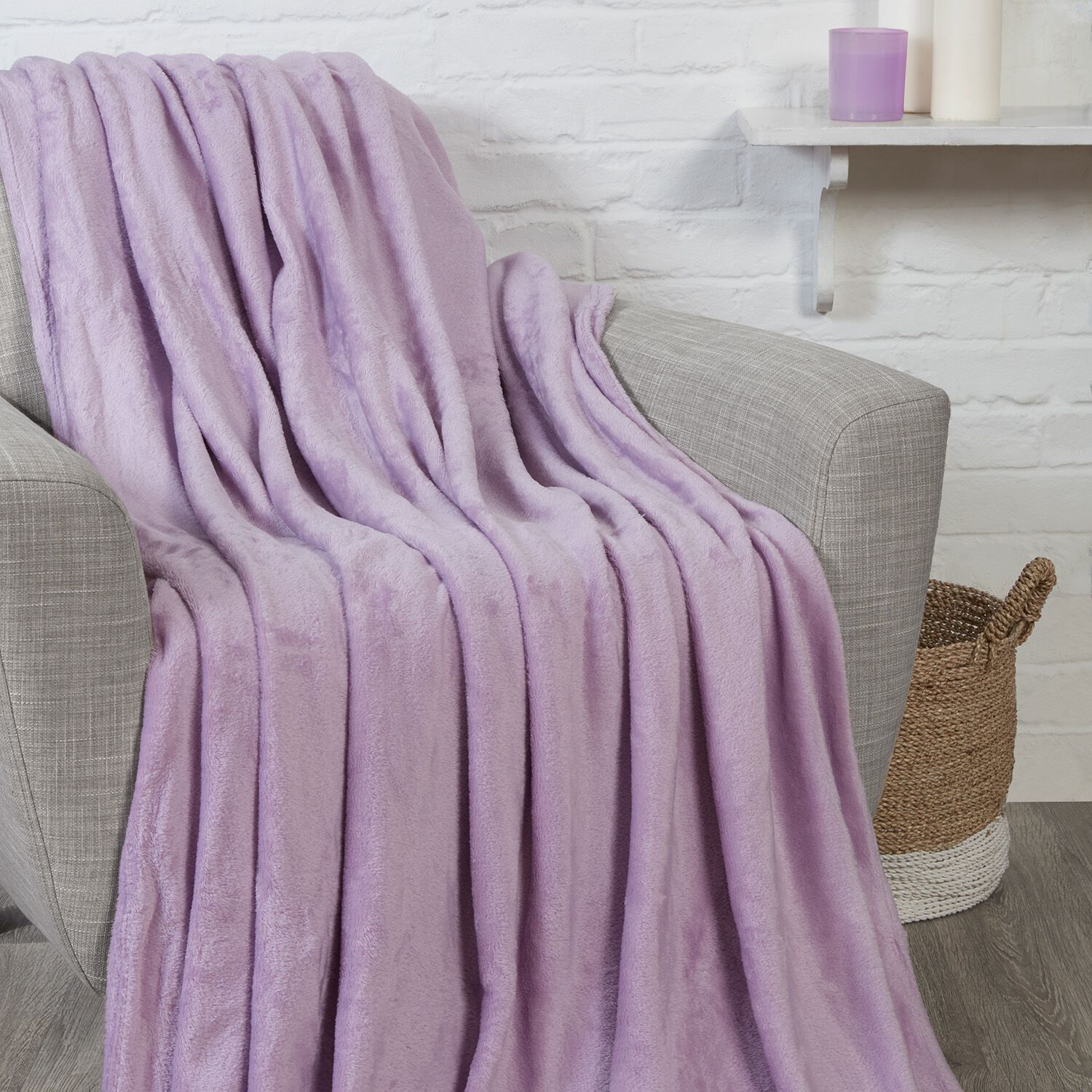 NICOLE DAY FLEECE Lilac 150x180cm Throw