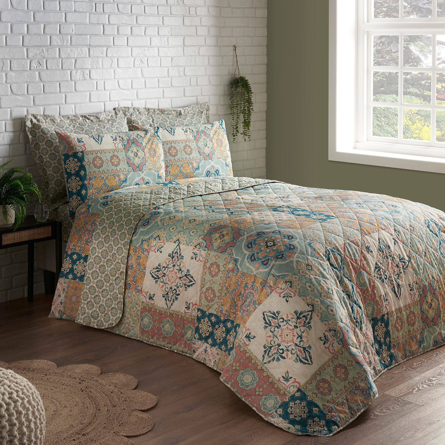 Nicole Day Jovi Bedspread 200cm x 220cm - Sage