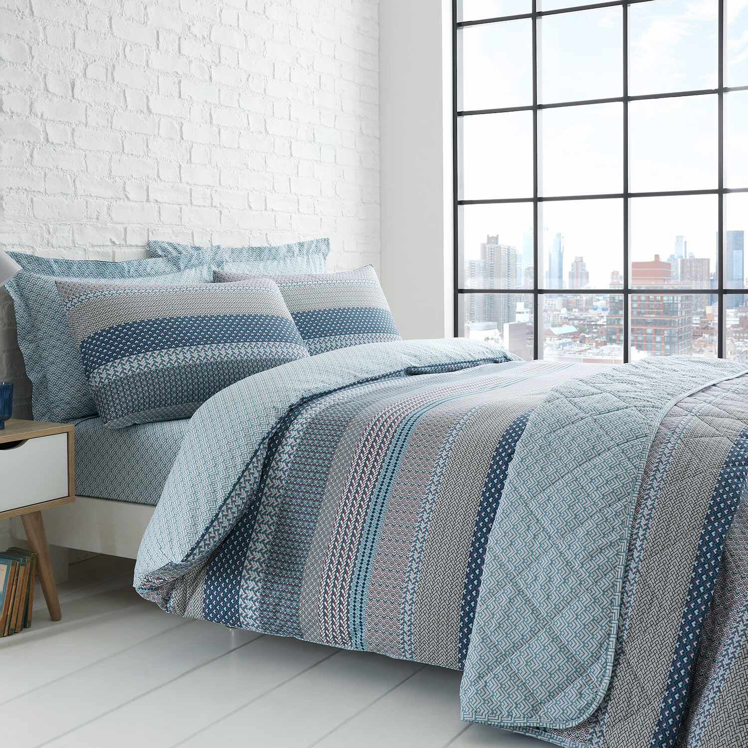 DOUBLE DUVET COVER Keegan Duck Egg