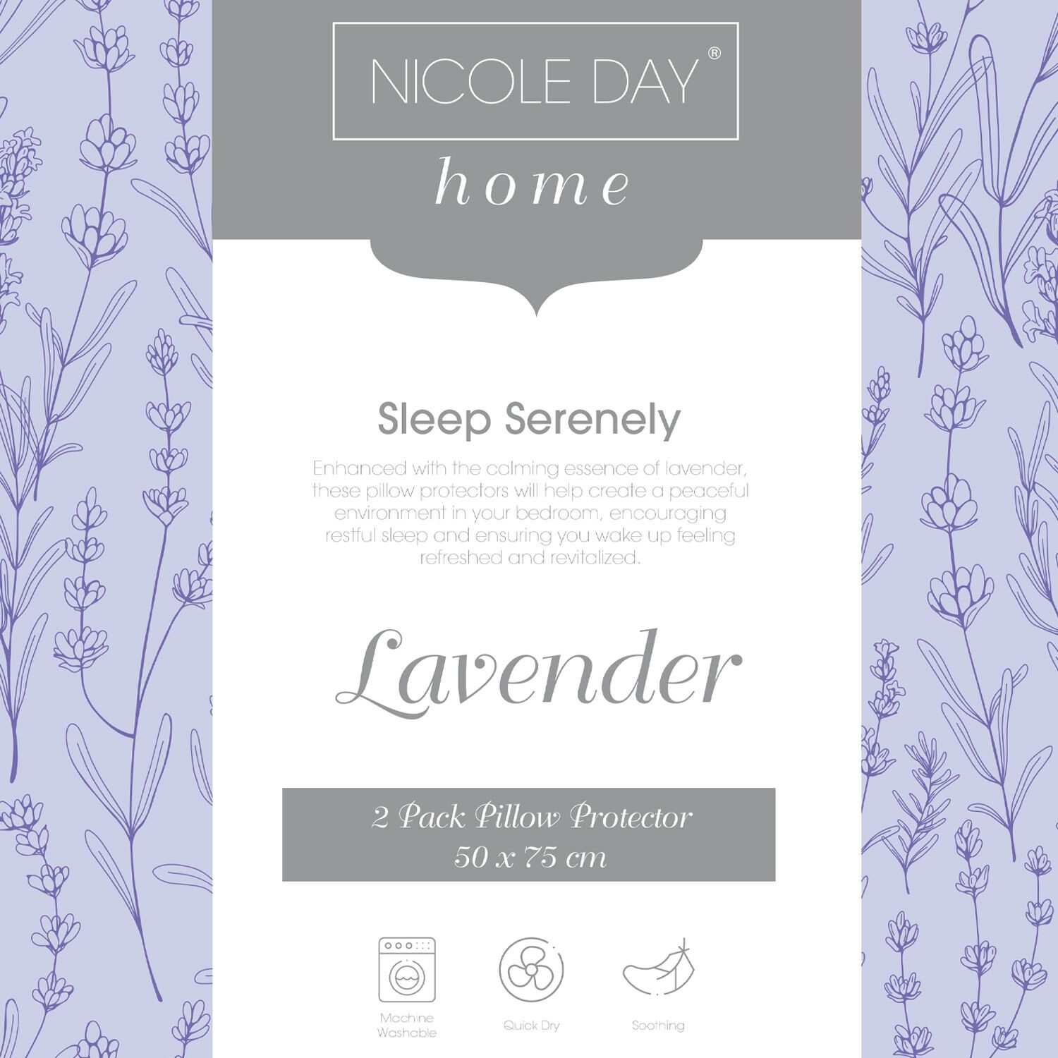Nicole Day Lavender Pillow Protector - 2 Pack