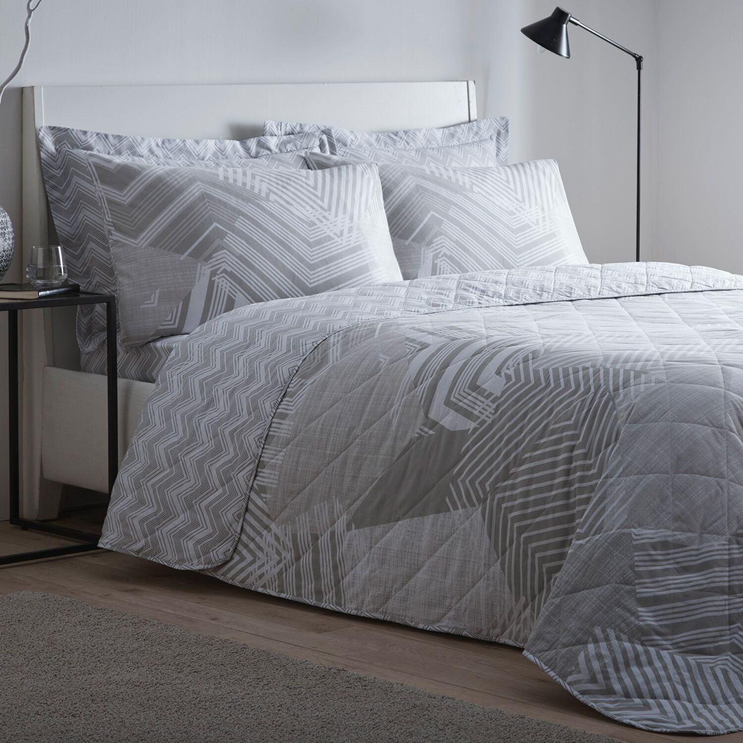 Nicole Day Layton Bedspread 200cm x 220cm - Grey