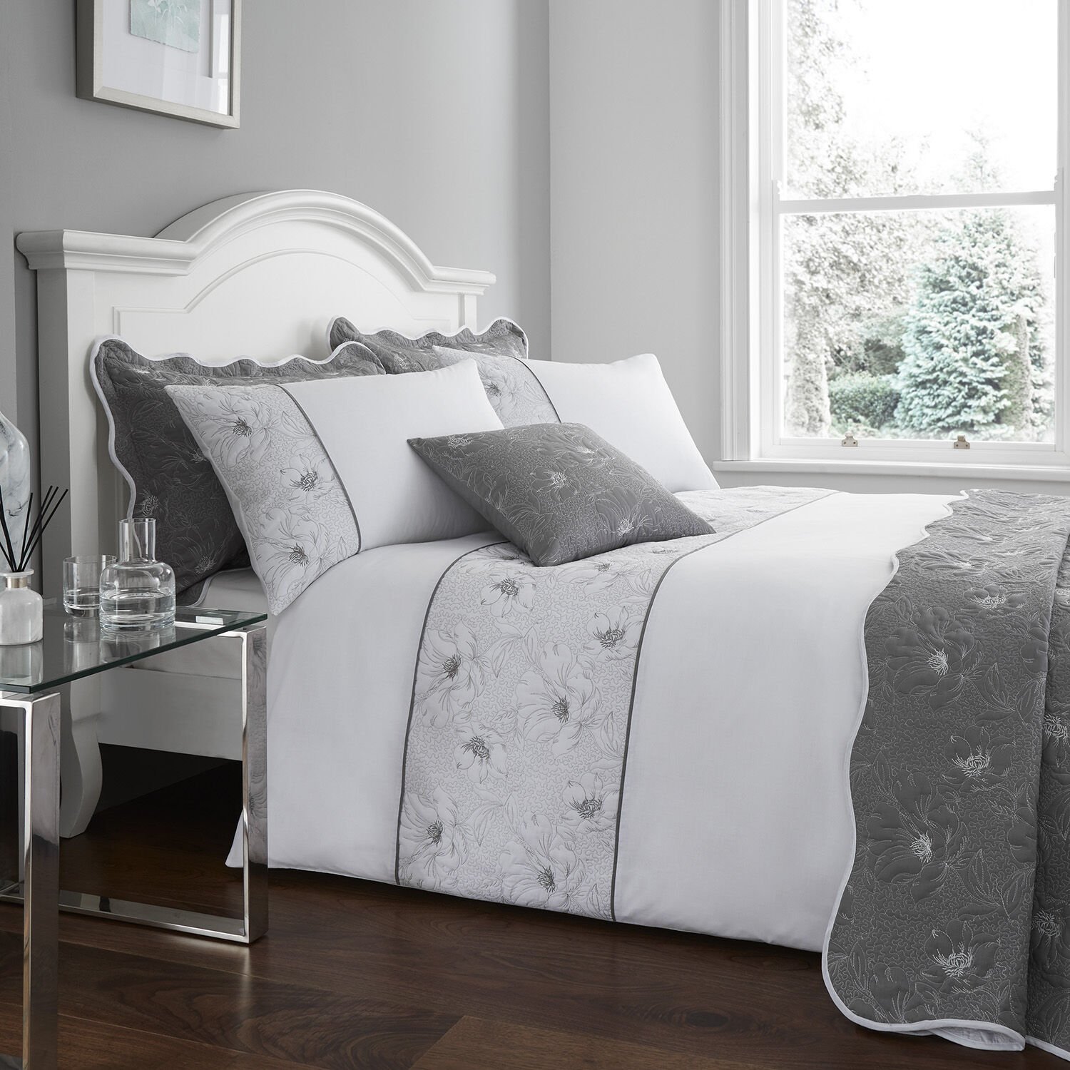 KING SIZE DUVET COVER Matelassé Grey