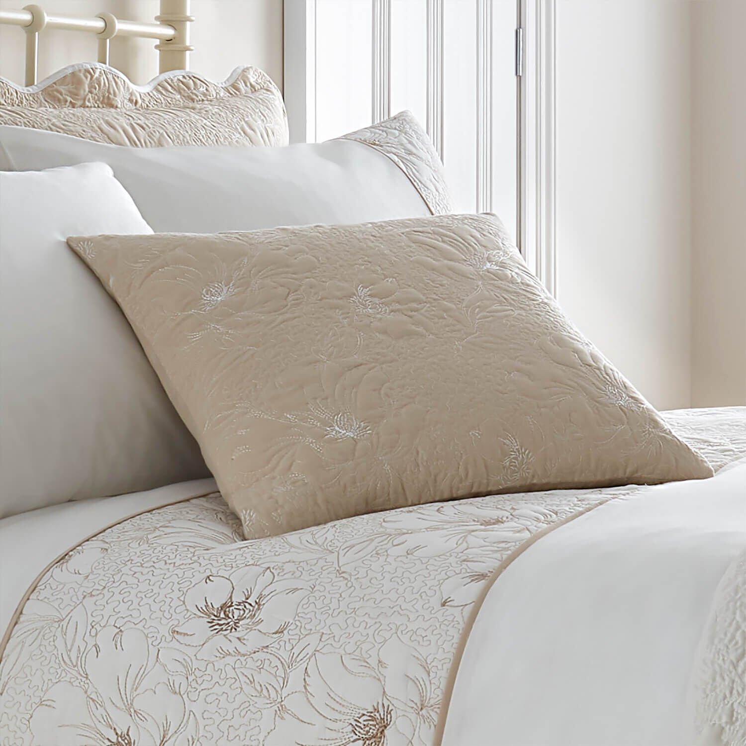 Nicole Day Matelassé Cushion 45cm x 45cm - Gold