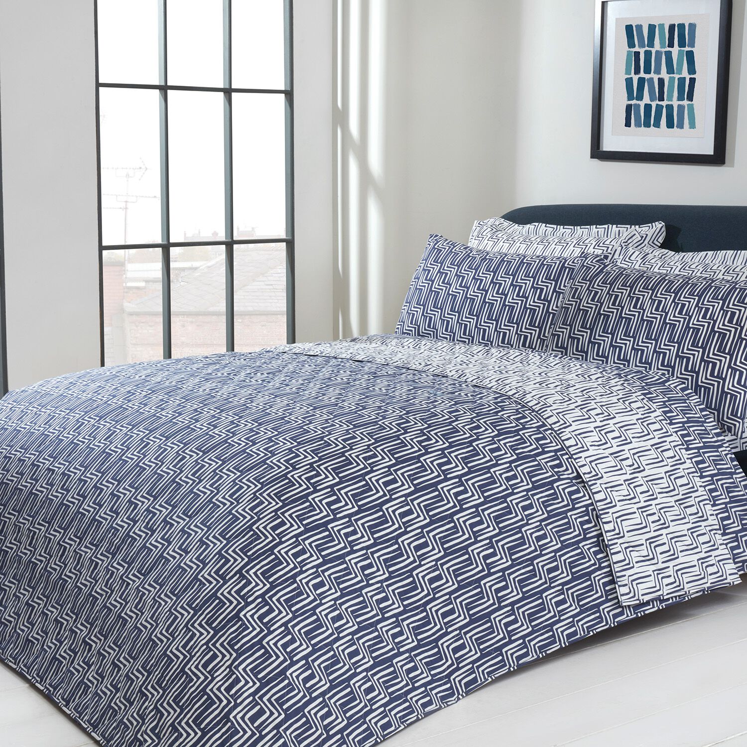 Nicole Day Muse Bedspread 200cmx 220cm - Navy