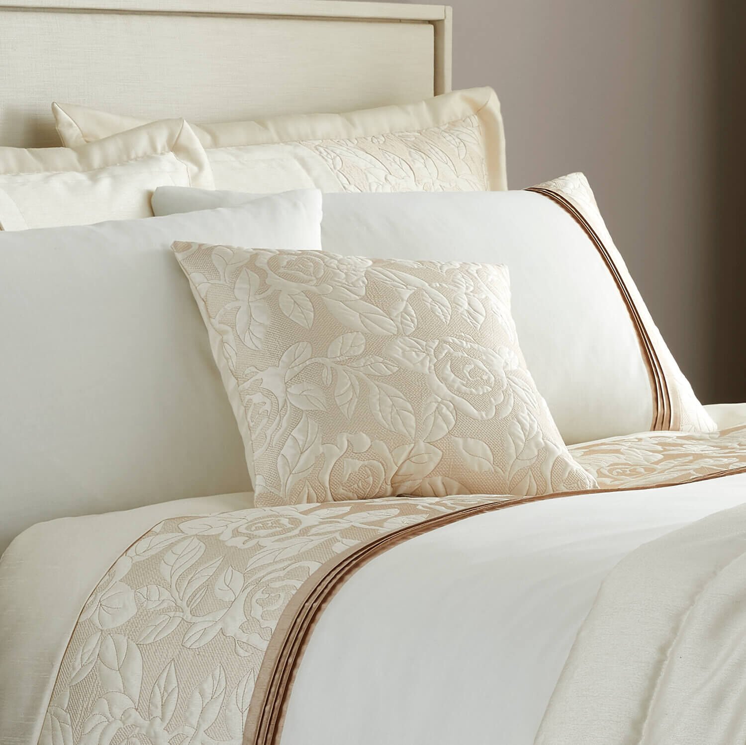 Nicole Day Quilted Cushion 45cm x 45cm - Cream