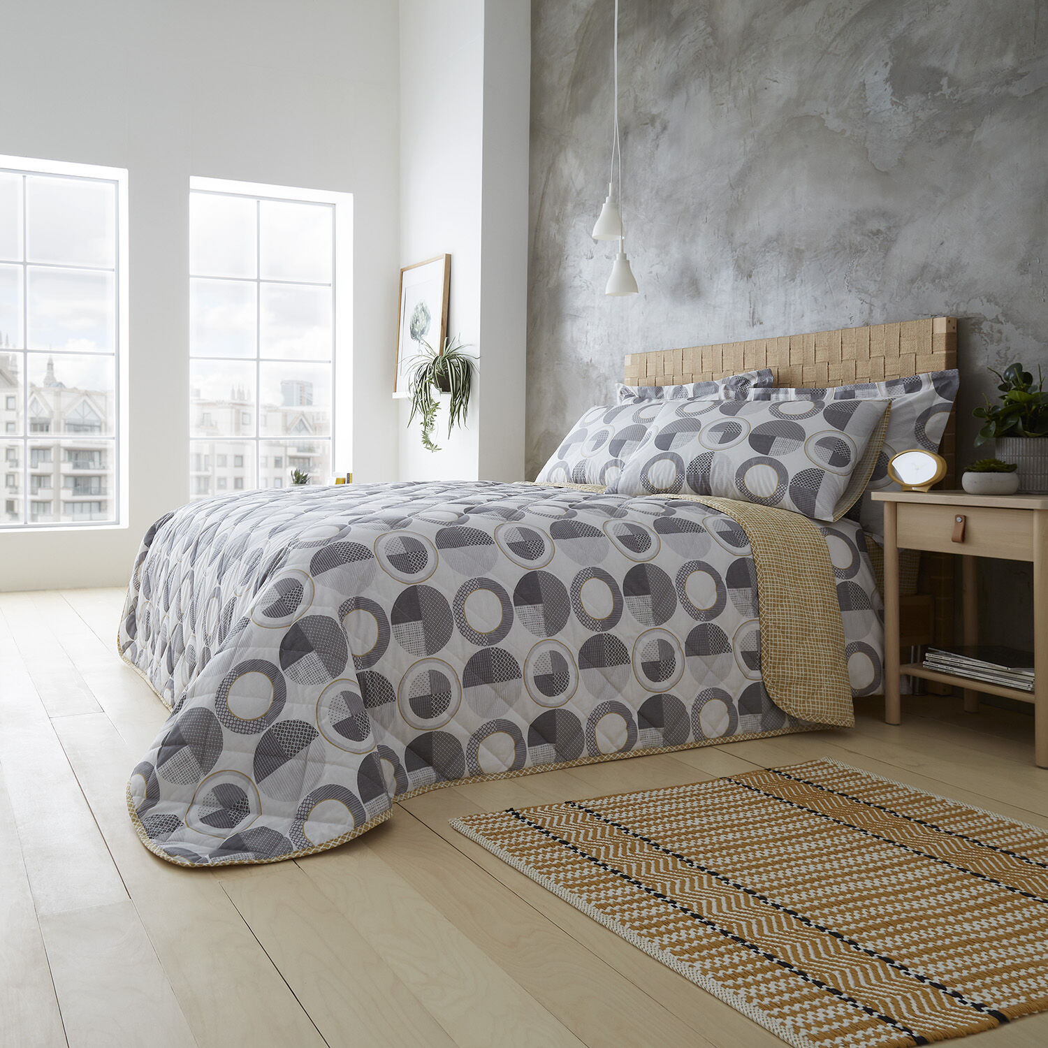 Nicole Day Rotate Bedspread 200cm x 220cm - Ochre