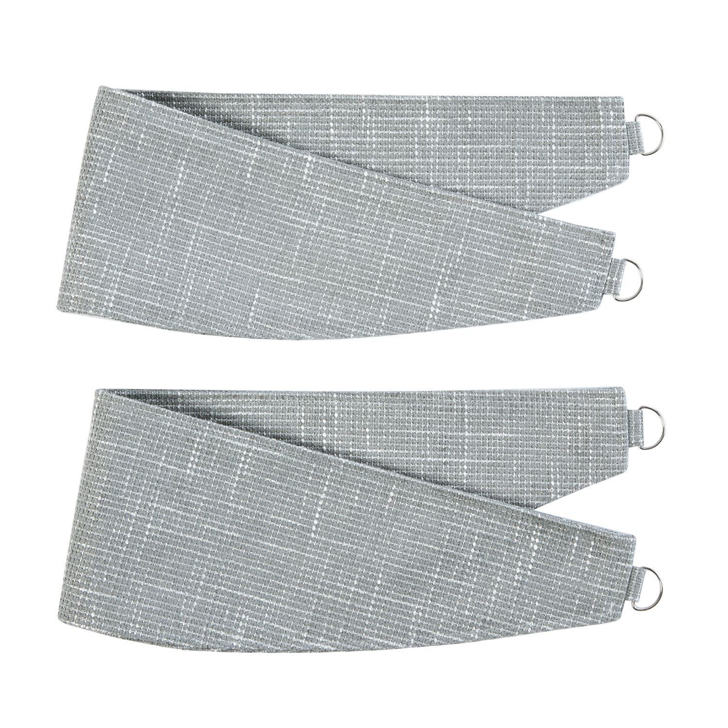 NIGHTSHADE BASKETWEAVE GREY PAIR Tiebacks