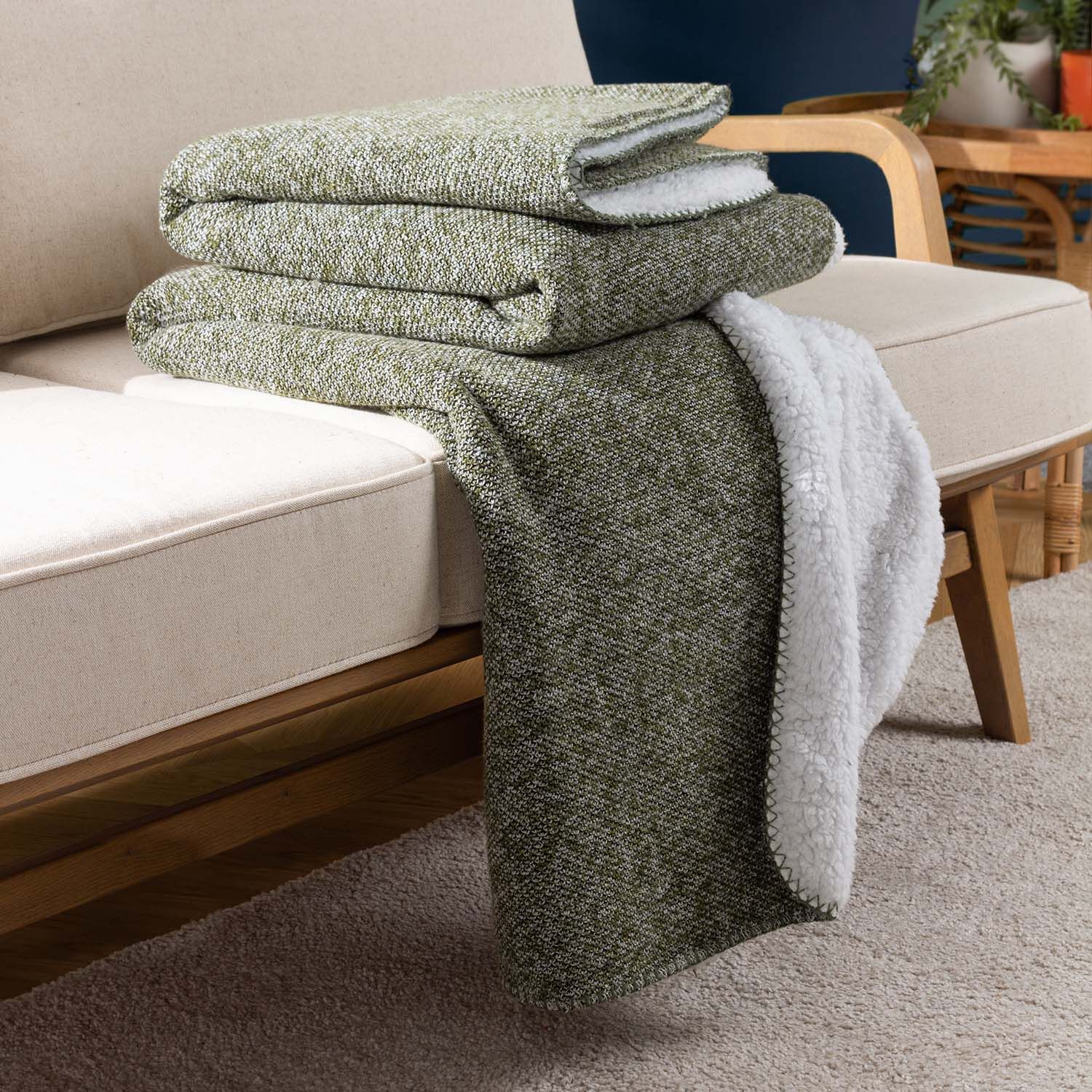 NURREL SHERPA MOSS 130X180 Throw