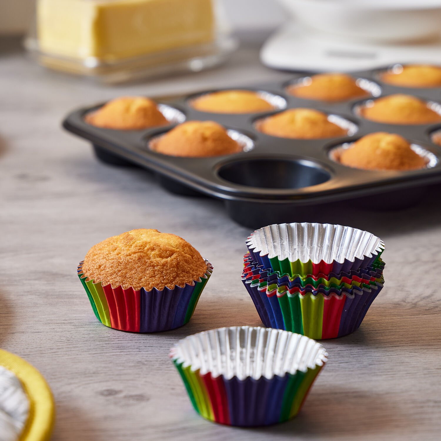 PME Foil Lined Rainbow Cupcake cases- 30 piece