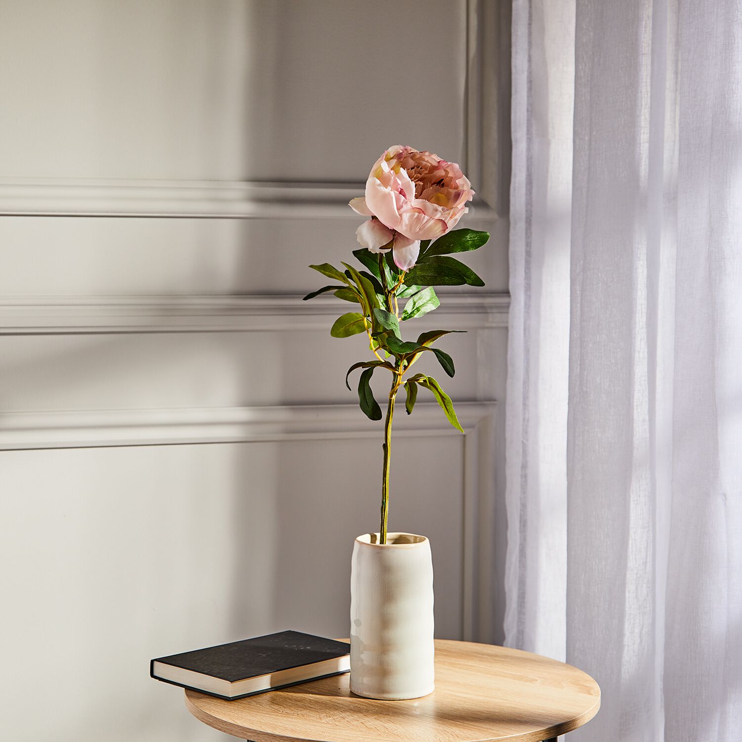 Peony Single Stem Pink Flower 74cm