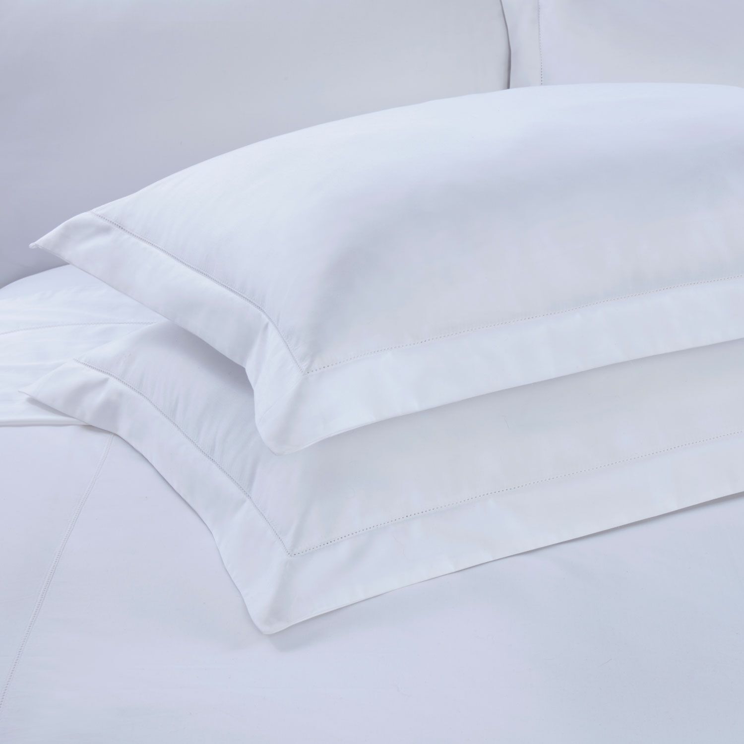Picot Stitch Oxford Pillowcase Pair - White