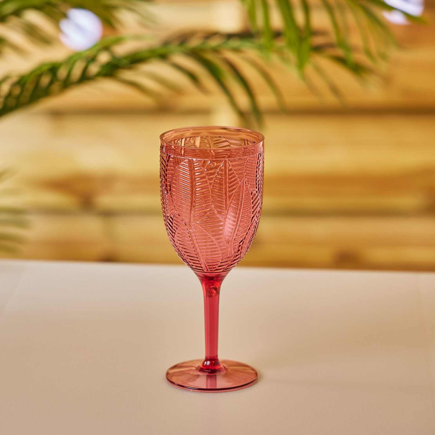 Pink Leaves Wine Glass 400ml