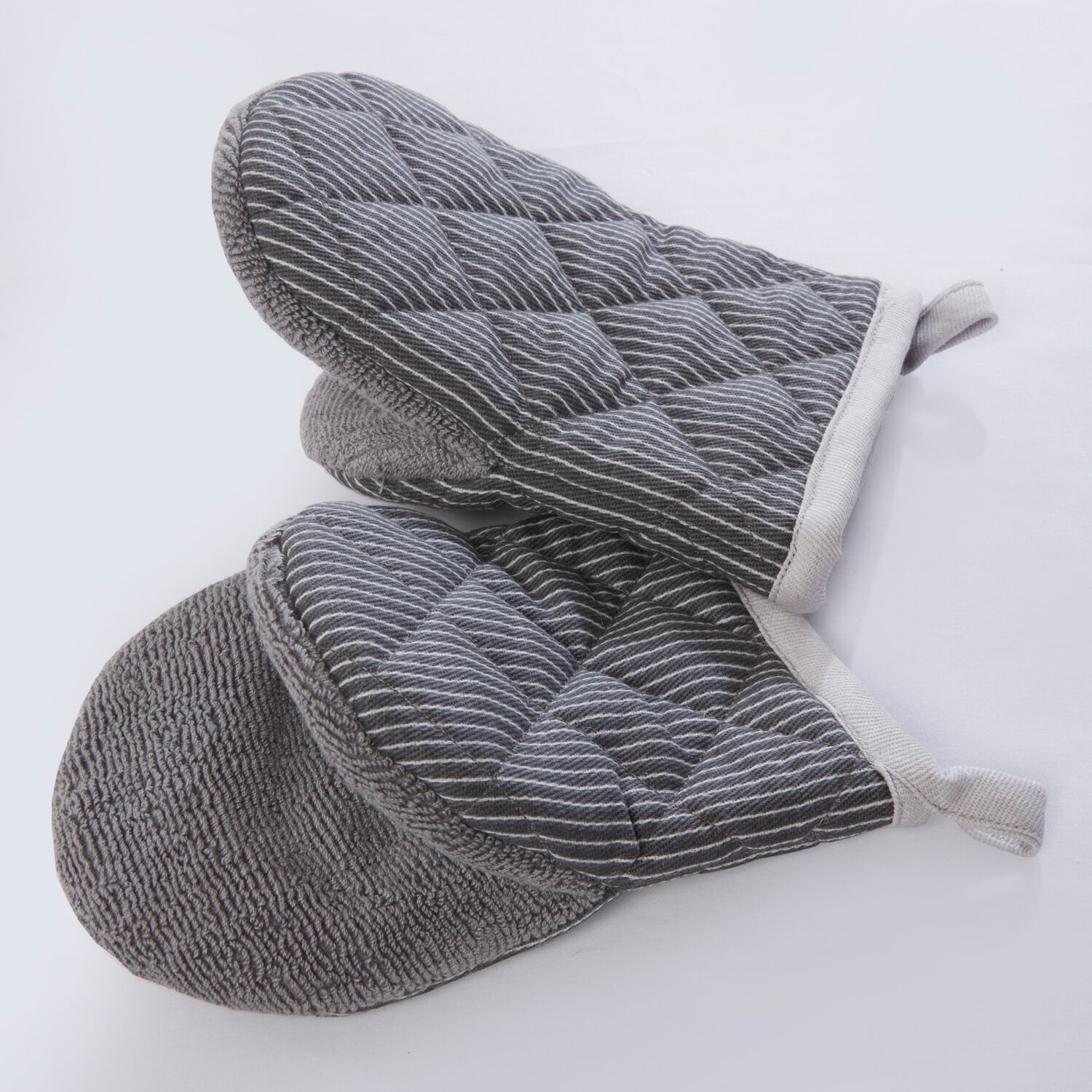 Pinstripe Micro Oven Mitt - Charcoal