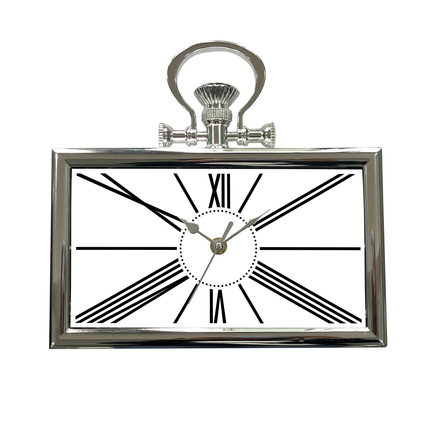 Pocket Watch Chrome Clock - 10"