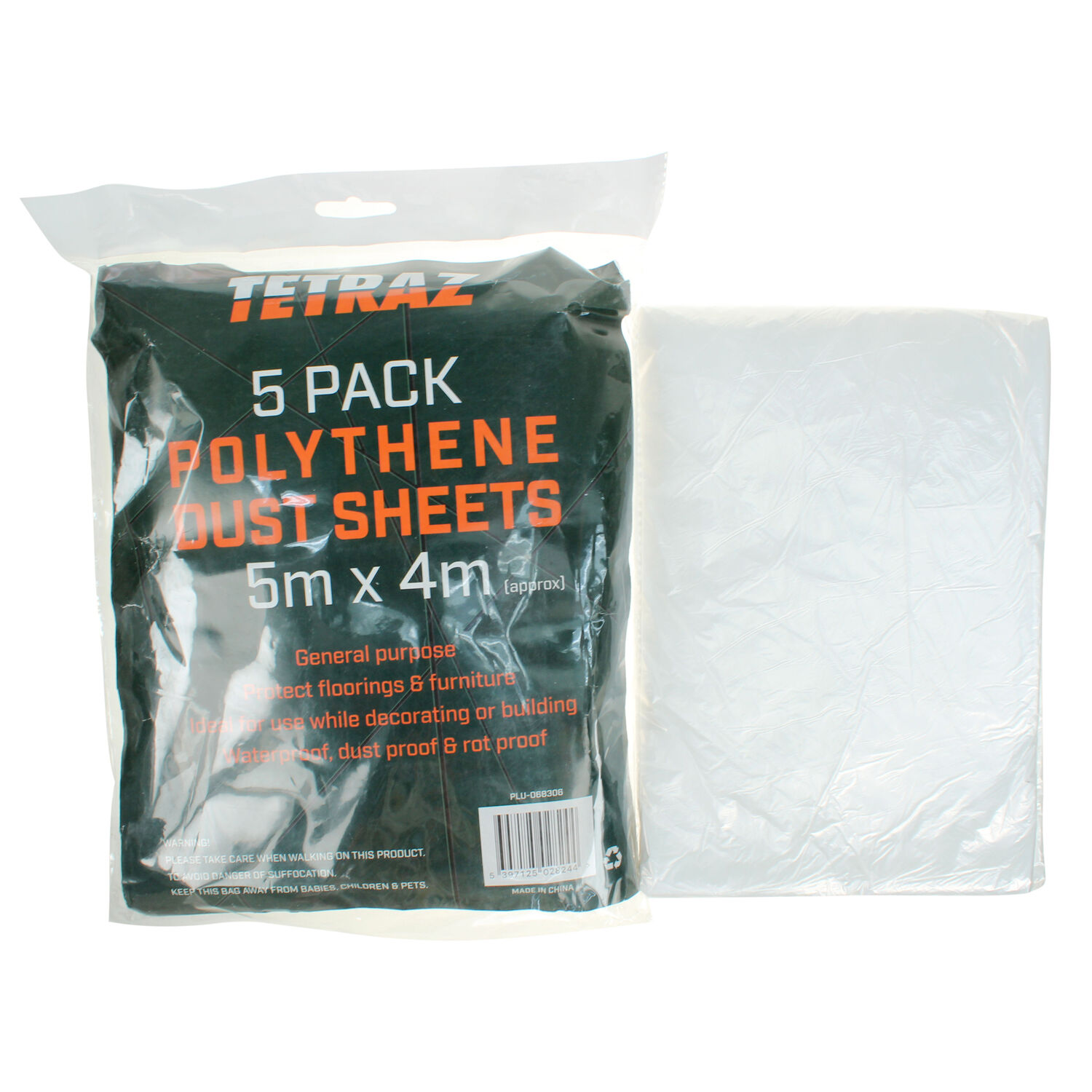 Polythene Dust Sheets 5m x 4m 5 Pack