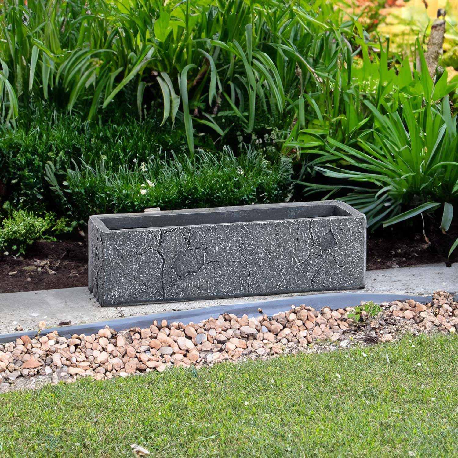 PORTO SMALL DARK GREY MARBLE POT