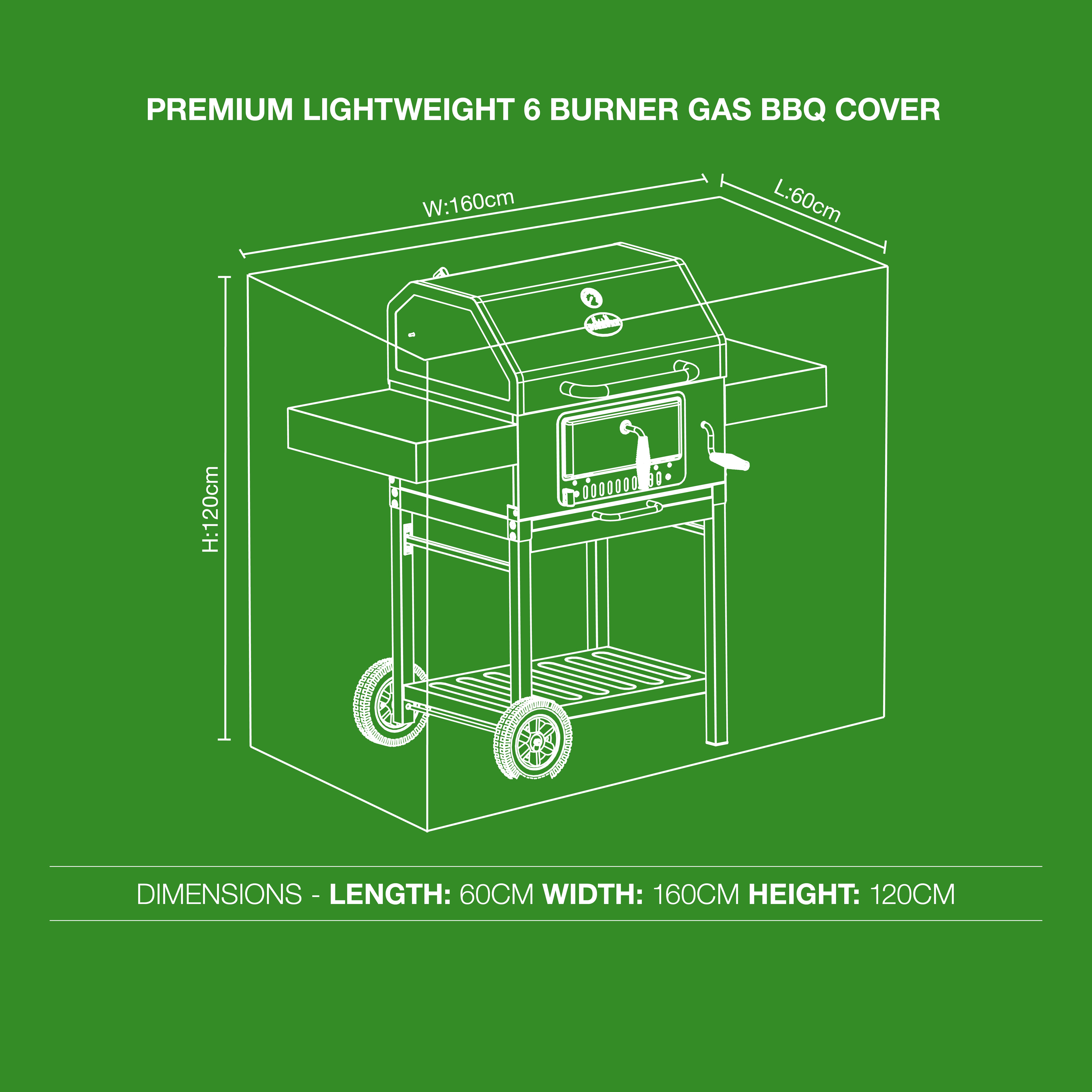 Premium Lightweight 6 Burner Gas BBQ Cover